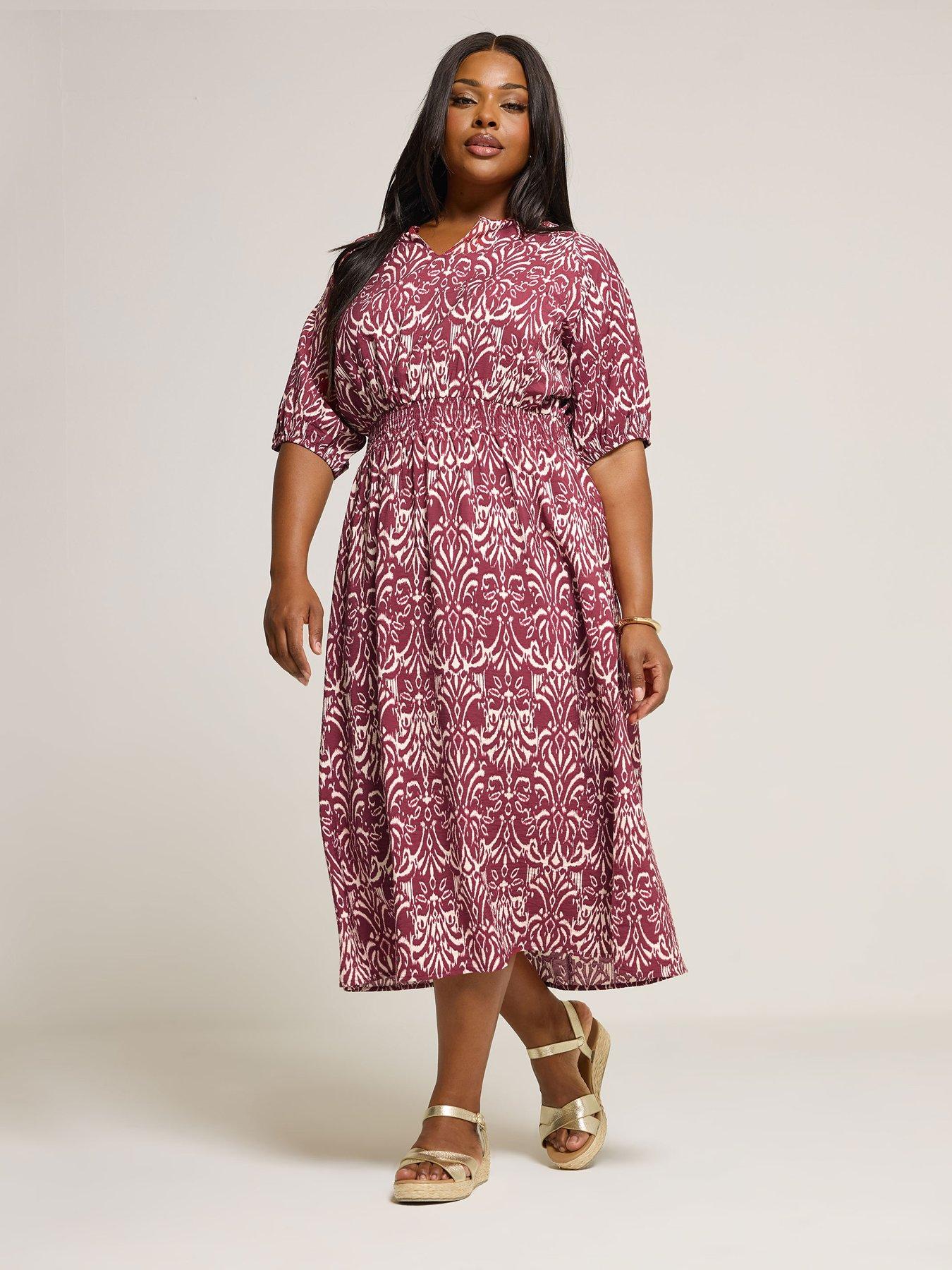 undefined Curve Notch Neck Midaxi Dress
