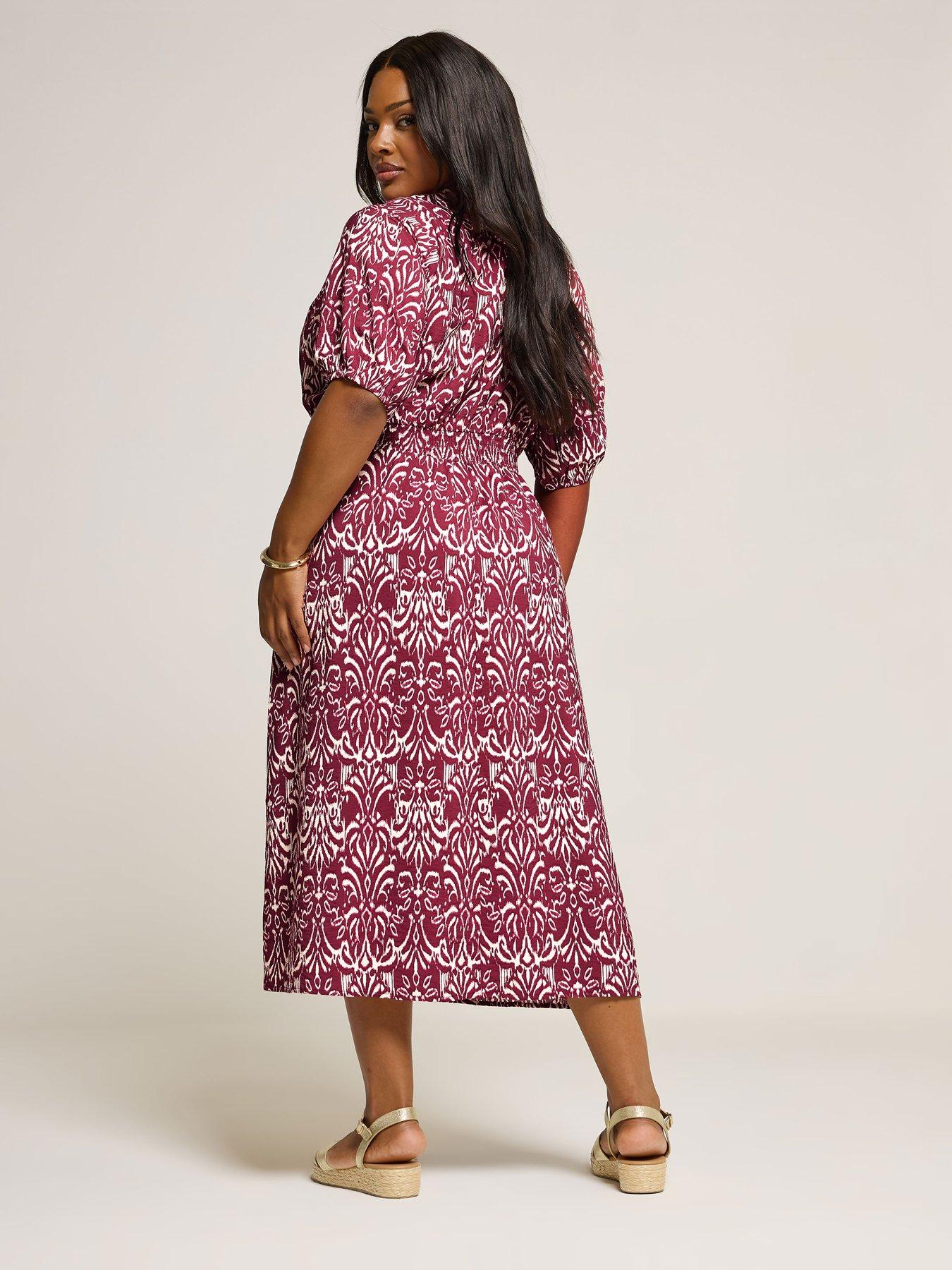 Image 2 of 5 of Yours Curve Notch Neck Midaxi Dress