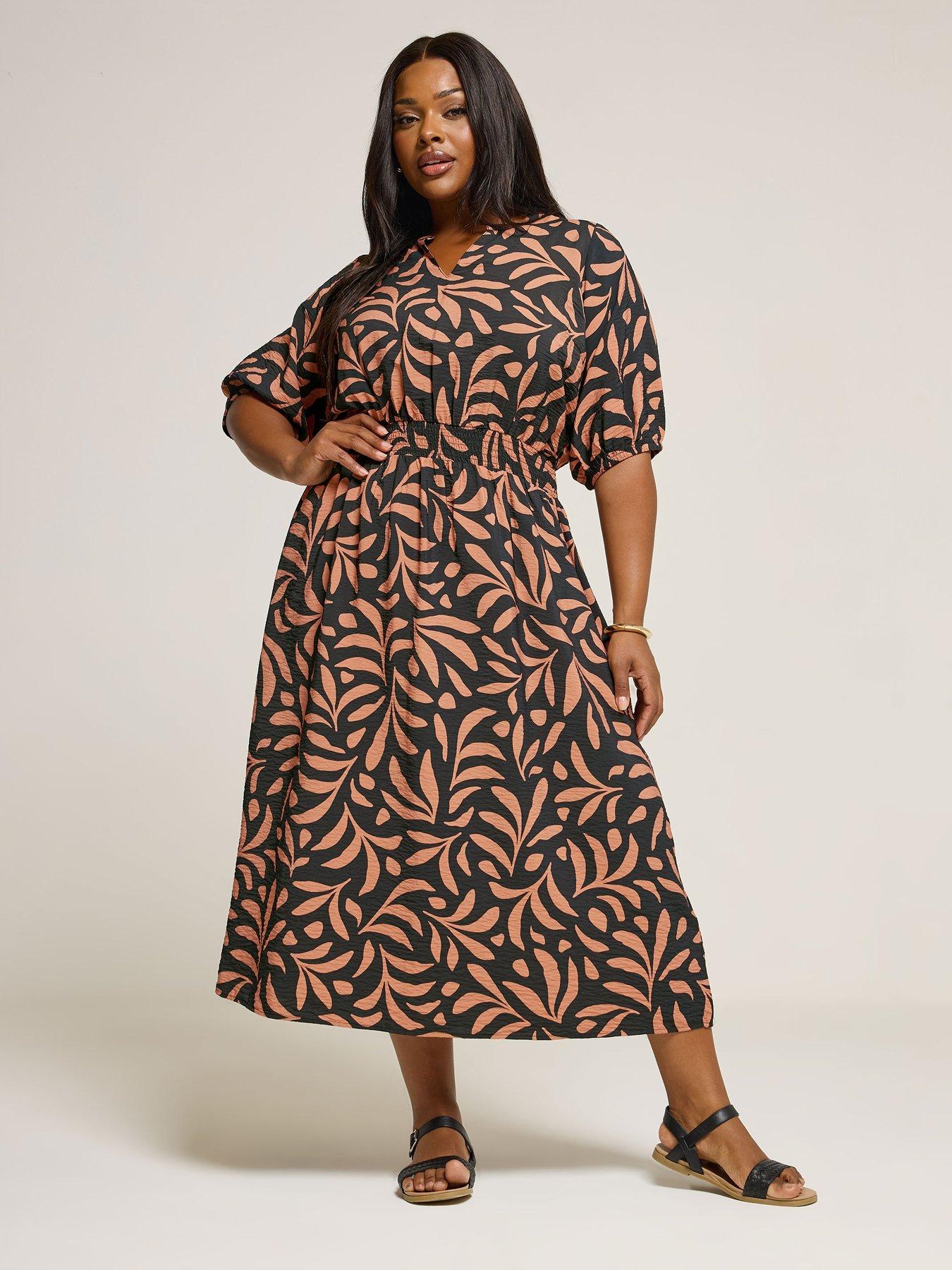 undefined Curve Notch Neck Midaxi Dress
