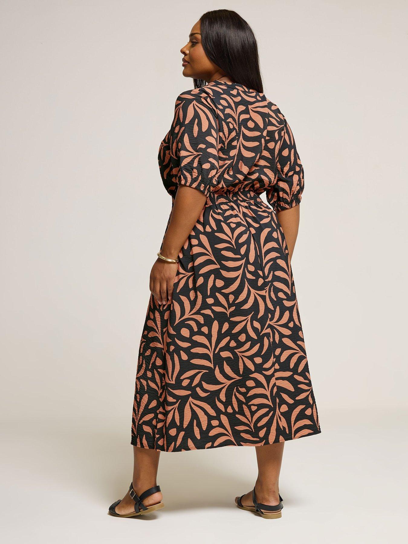 Image 2 of 5 of Yours Curve Notch Neck Midaxi Dress