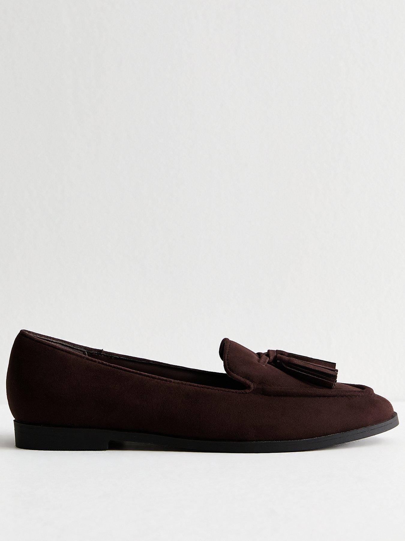 undefined Brown Suedette Tassel Loafers