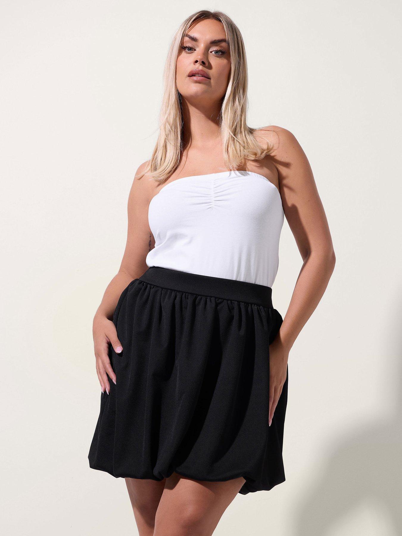undefined Curve Puff Ball Skirt - Black
