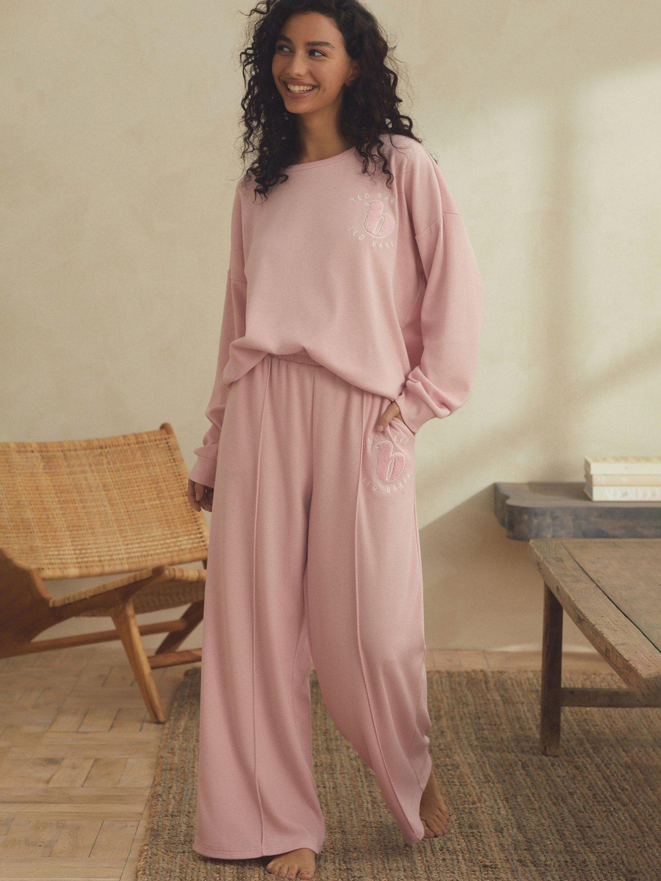 B By Ted Baker Text Wide Leg Pyjama Set - Pink