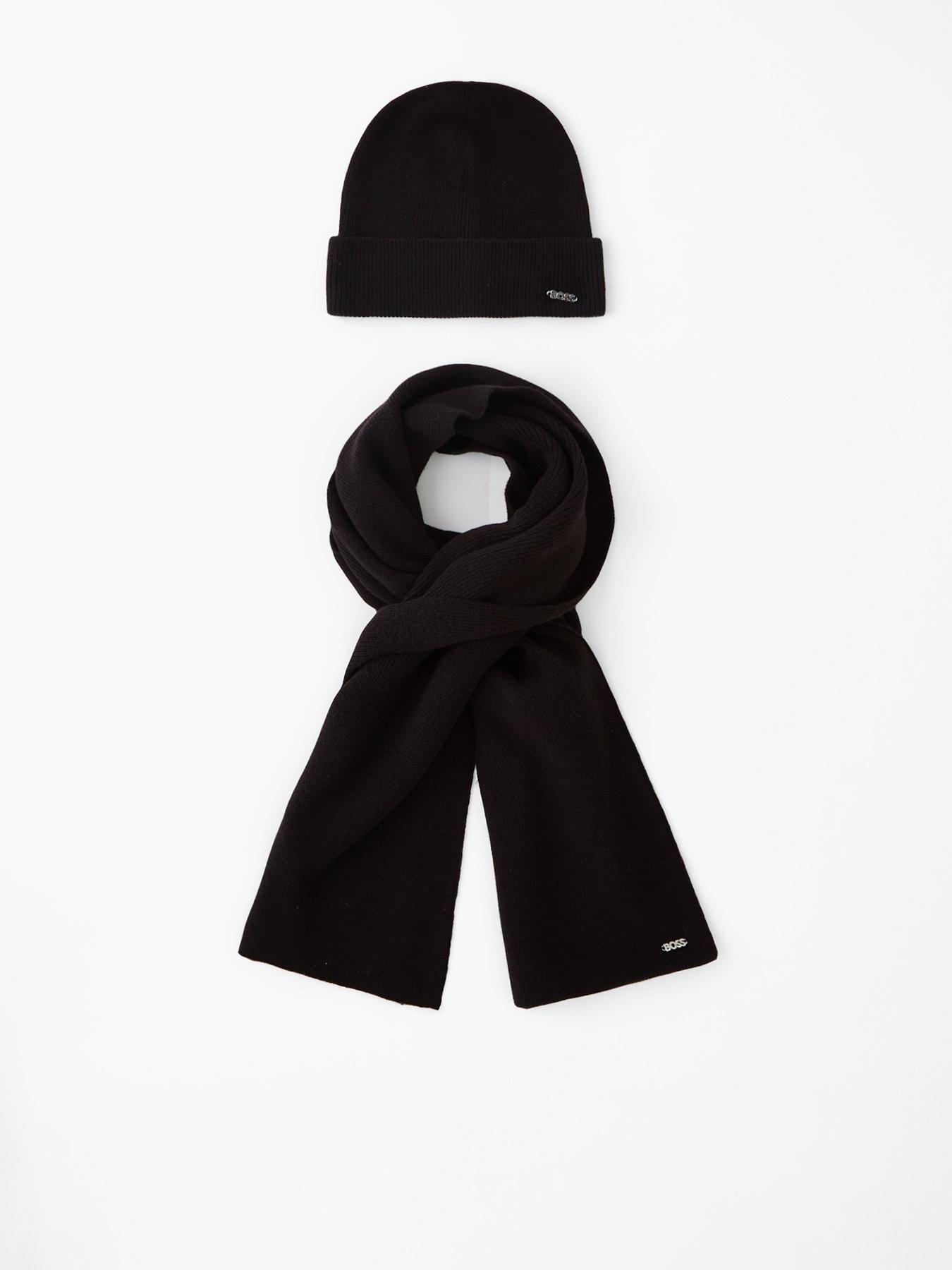 front image of boss-liviliana-scarf-set-black