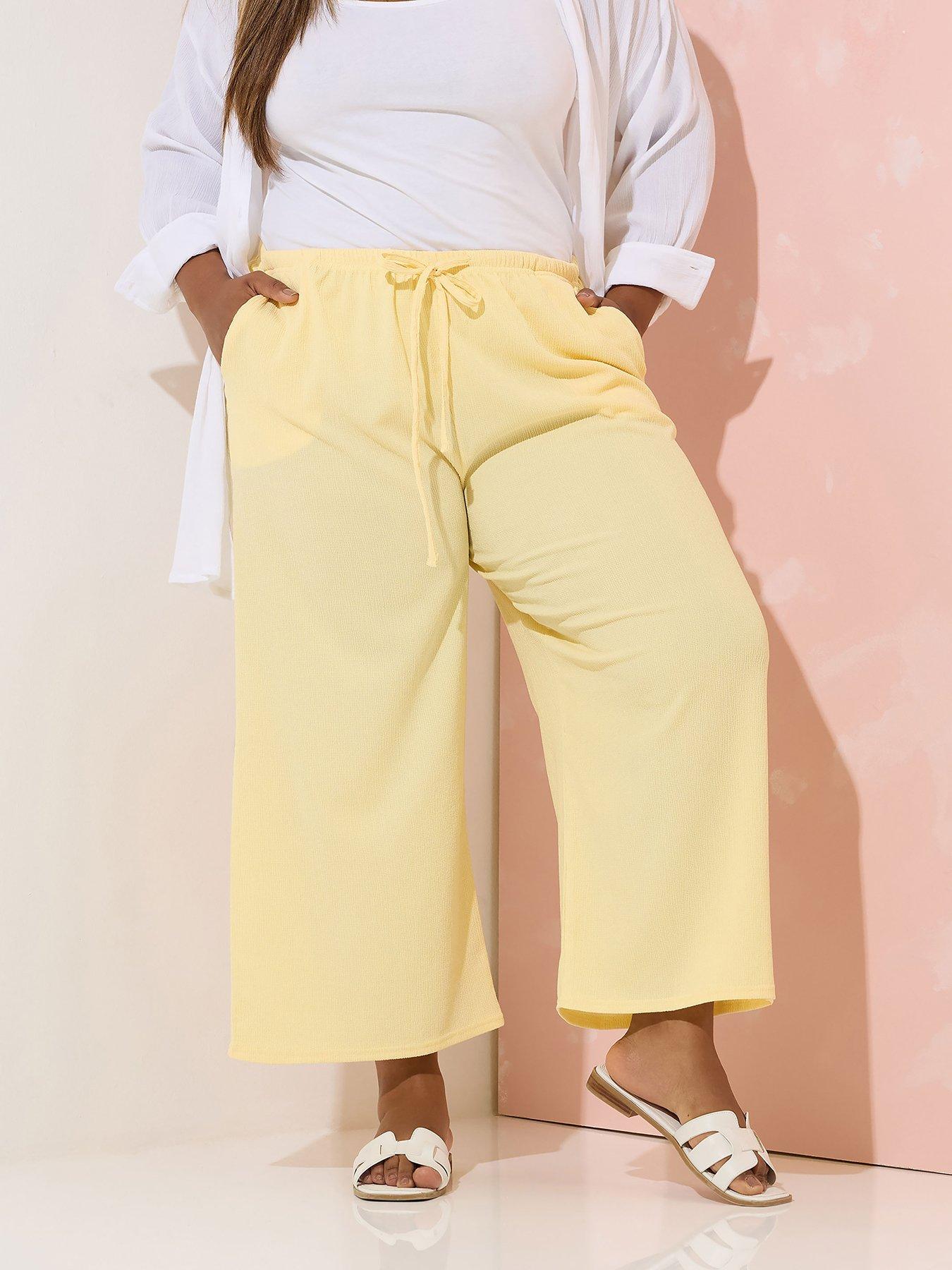 undefined Curve Textured Culotte - Yellow