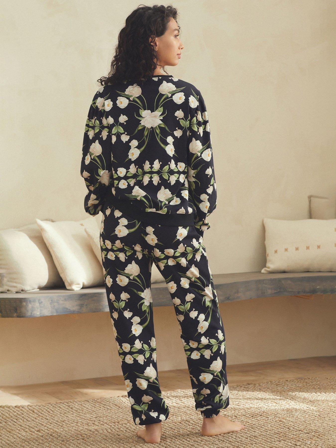Image 2 of 5 of B By Ted Baker Long Sleeve Cotton Pyjama Set - Black