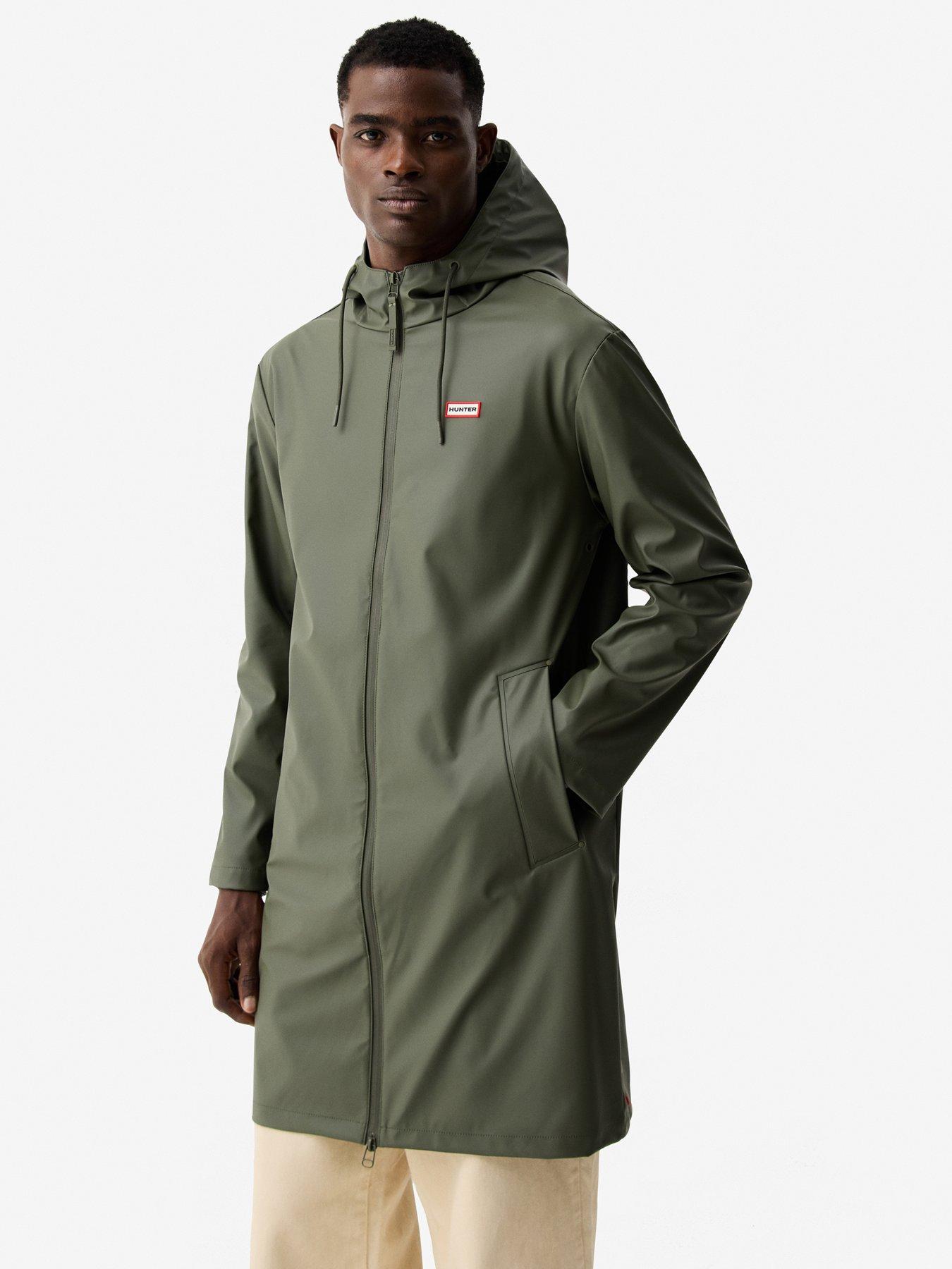 hunter-mens-andrea-pu-longline-raincoat-green