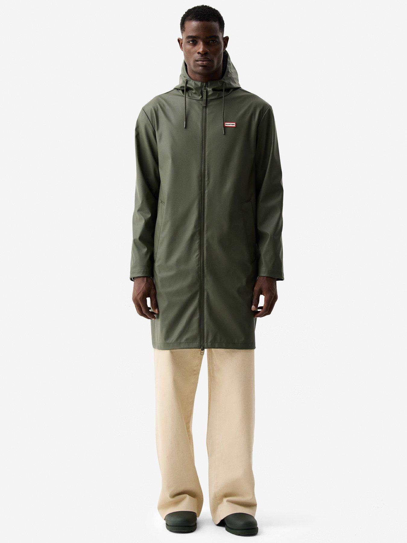 小物 SUNSEA LONG RAINBREAKER Raincoat Hunter Mens Andrea Pu Longline Raincoat - Green | Littlewoods