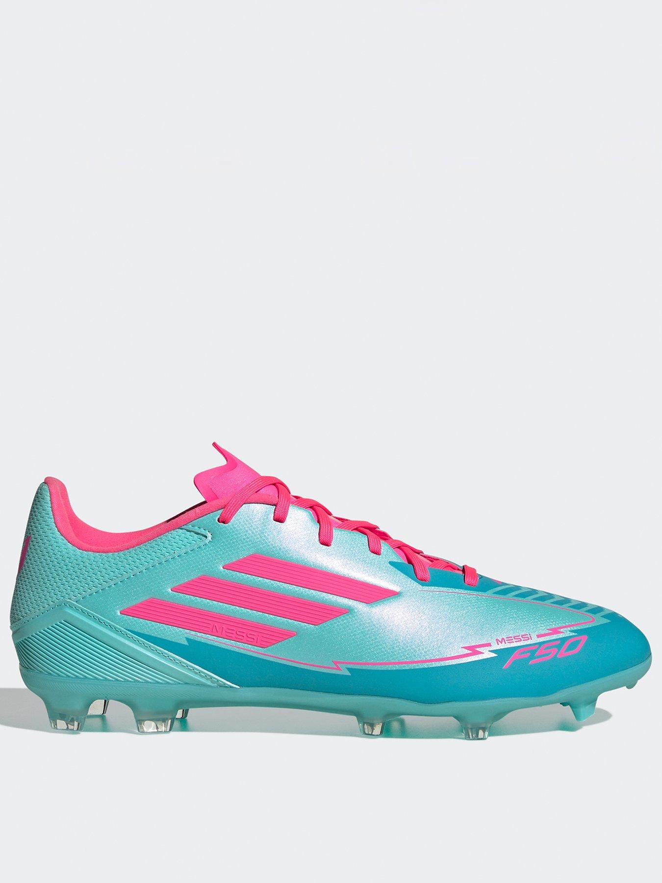 adidas Men's F50 League Messi Firm Ground Football Boots - Flash Aqua / Lucid Pink
