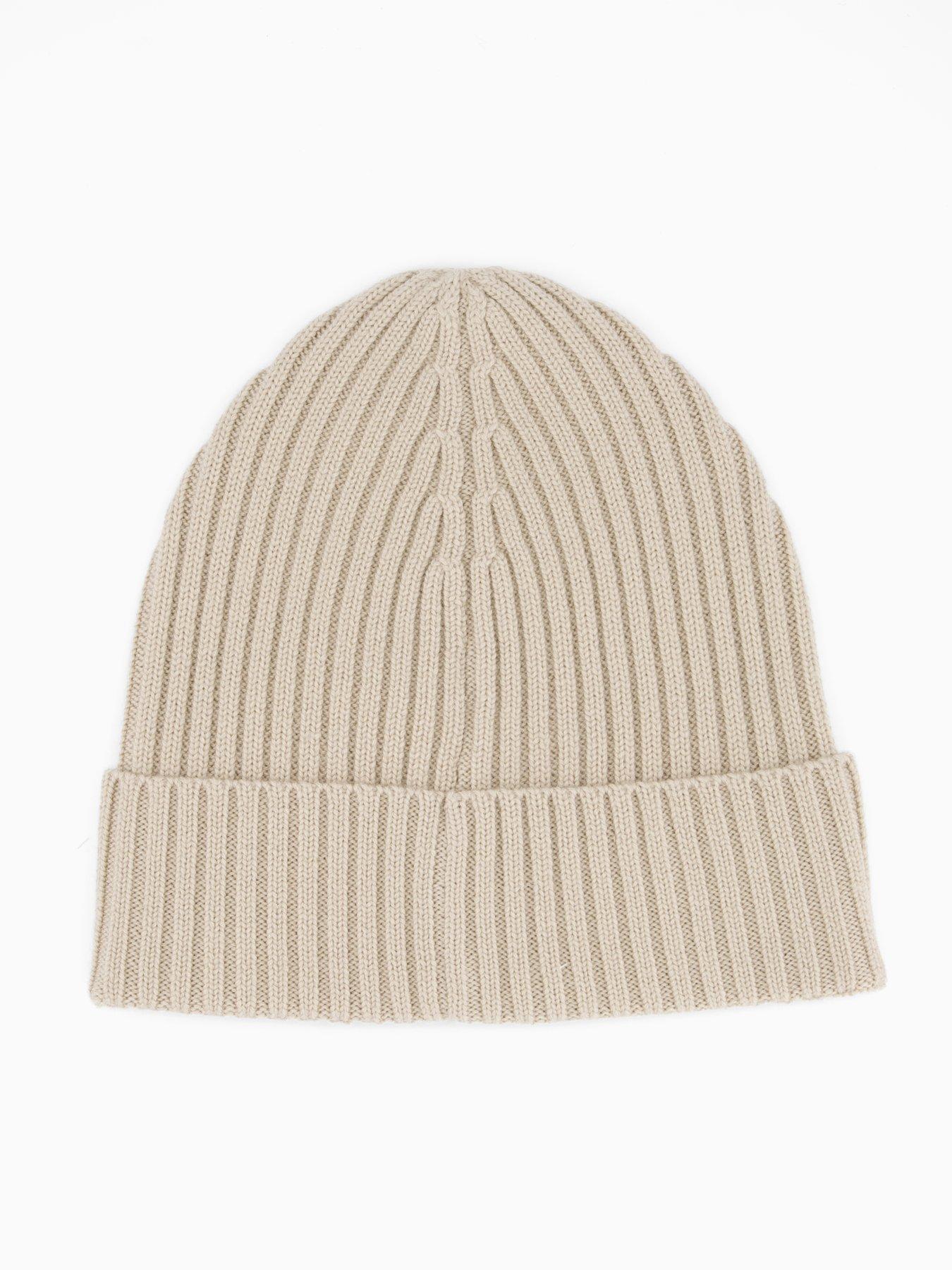 Image 2 of 4 of BOSS Lara Knitted Beanie - Light Beige