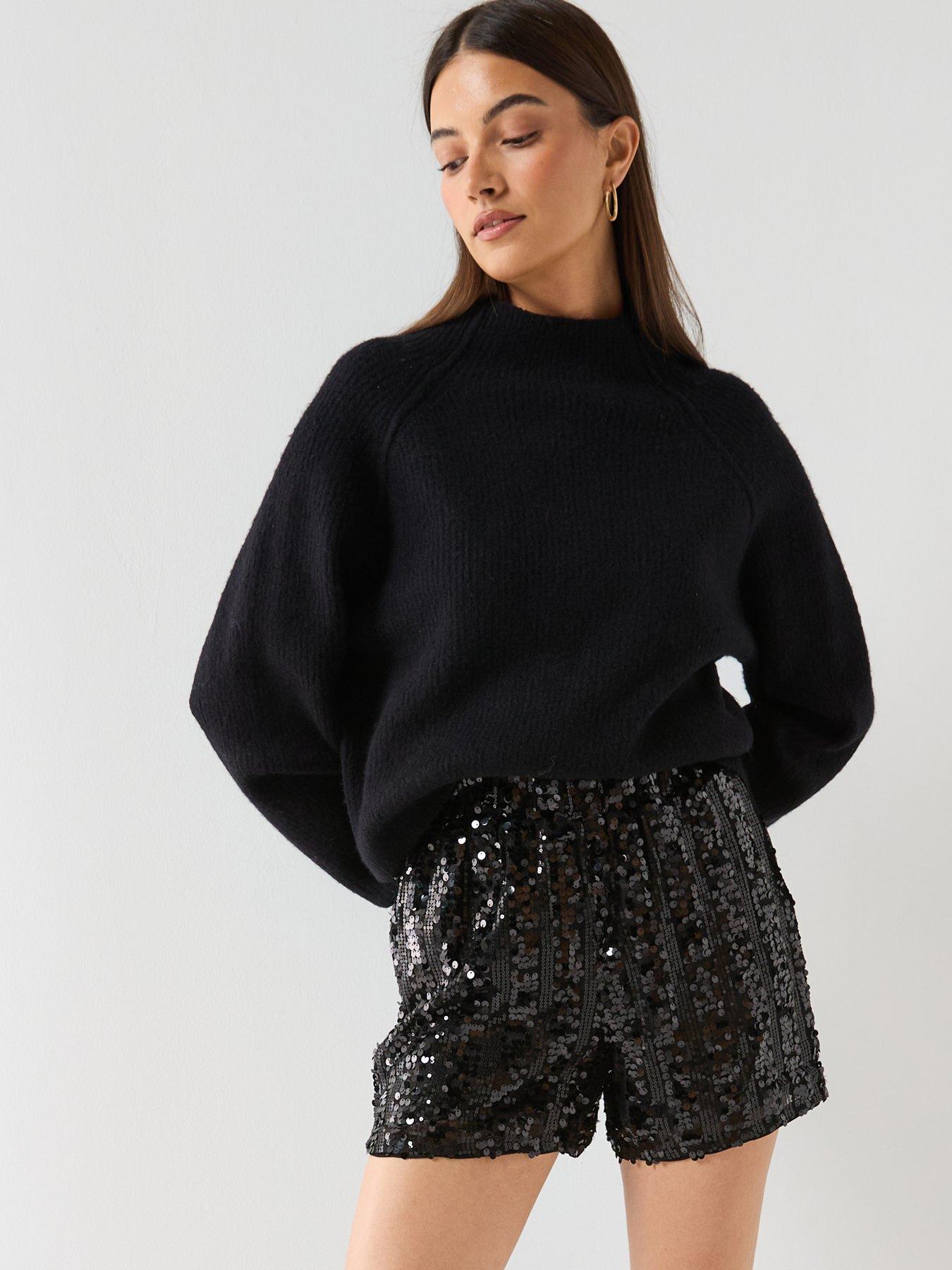  image of vero-moda-mefa-high-waist-wide-shorts-black