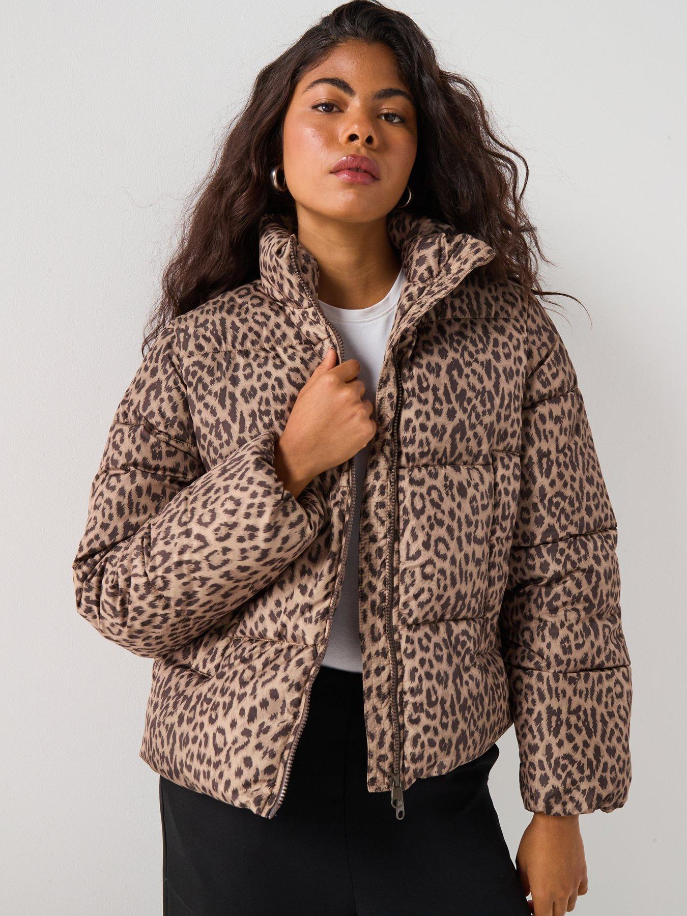 Vero Moda Parda Padded Leopard Jacket - Leopard Print
