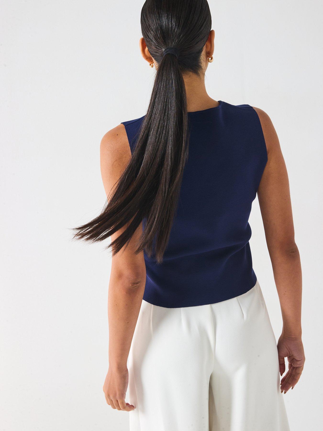 Image 6 of 6 of Vero Moda Vmanne Sleeveless Top &nbsp;Exp&nbsp;- Navy