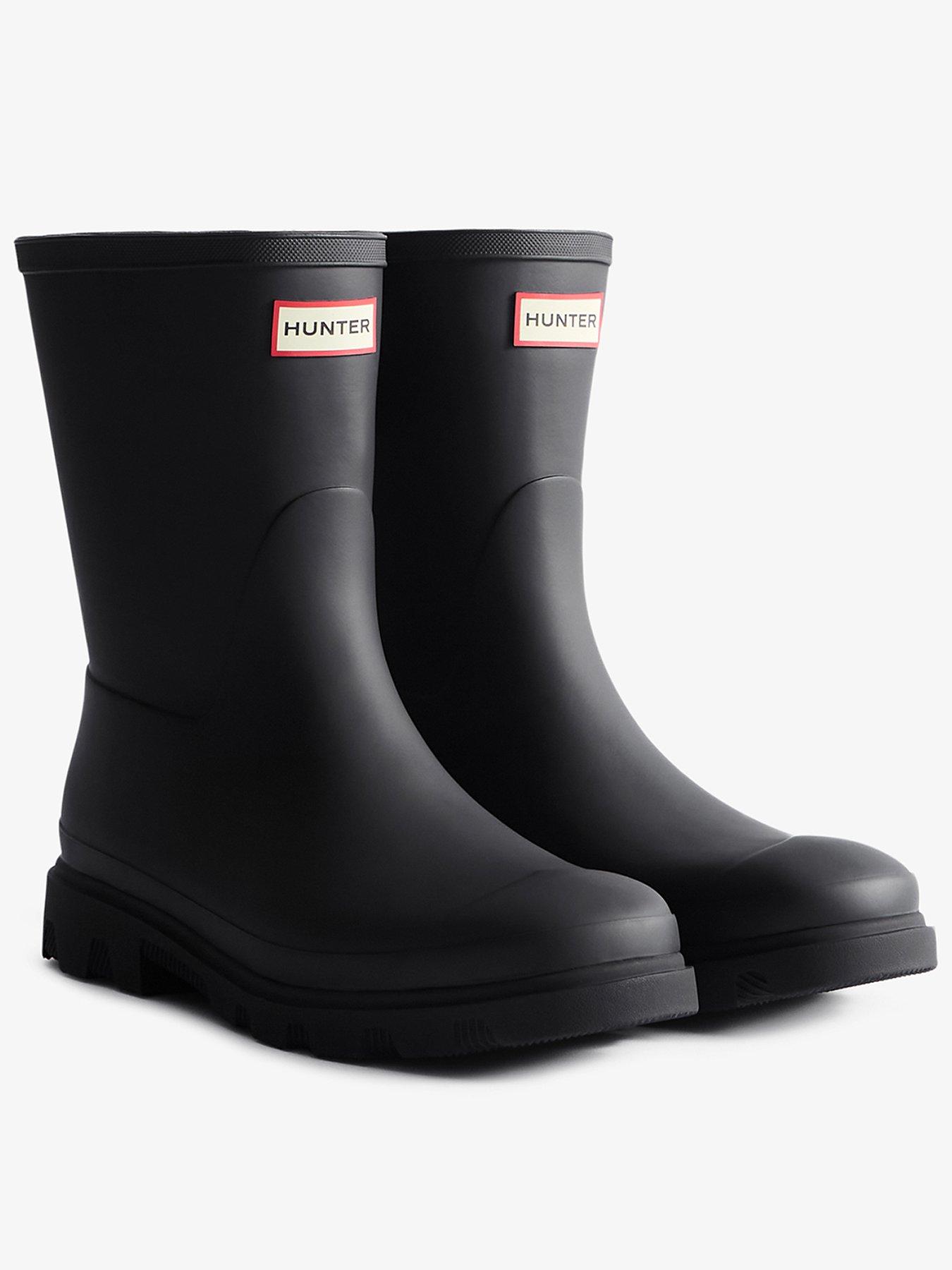 Hunter Mens Downpour Short Boots - Black