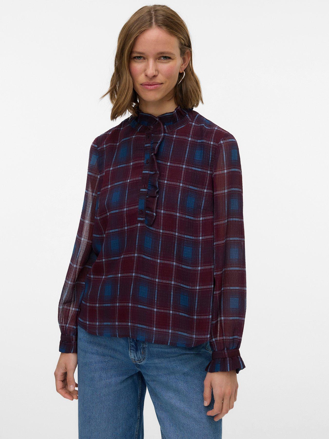 Vero Moda Emilie Long Sleeve Check Top