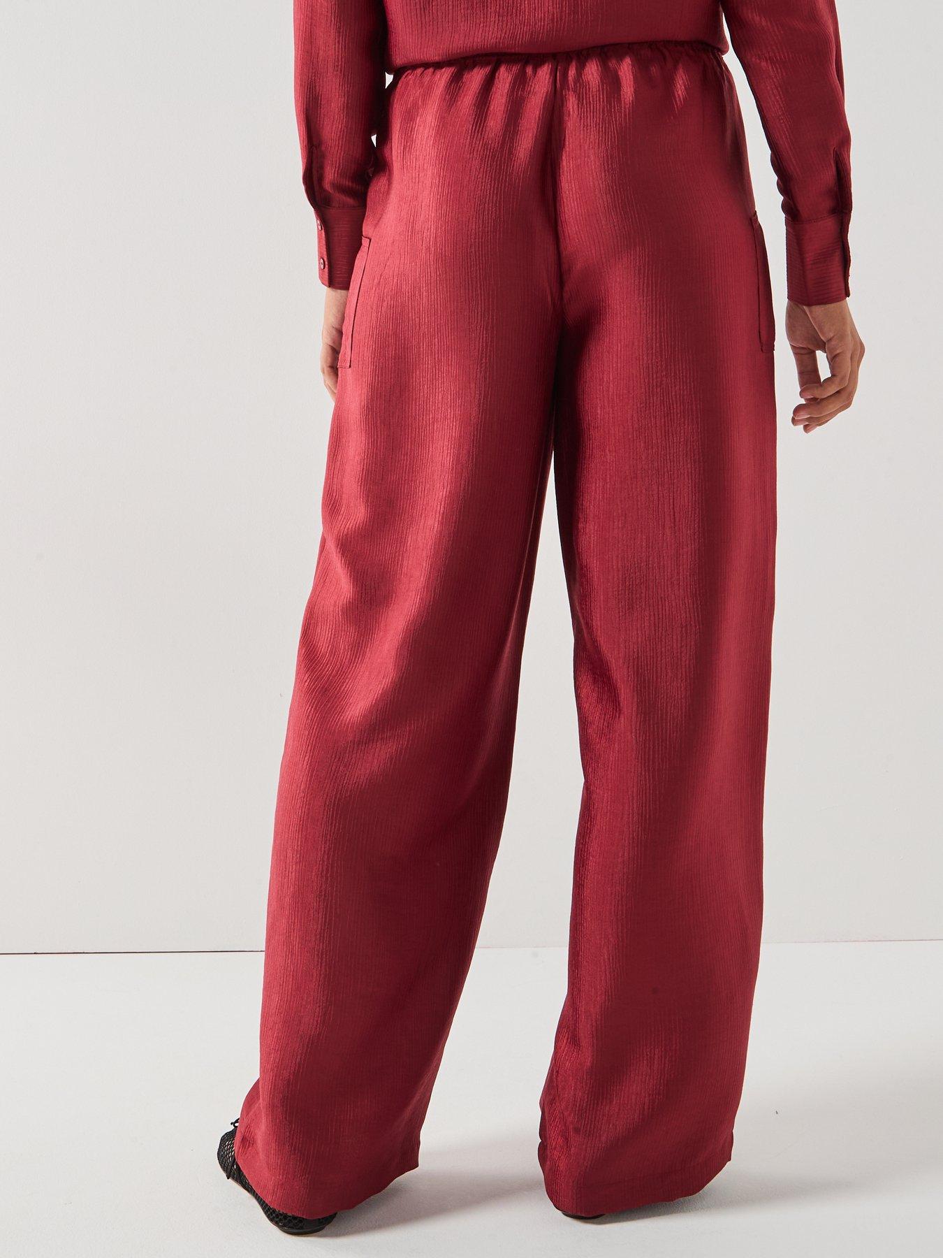 Image 2 of 5 of Vero Moda Toma High Waist Straight Trousers- Red