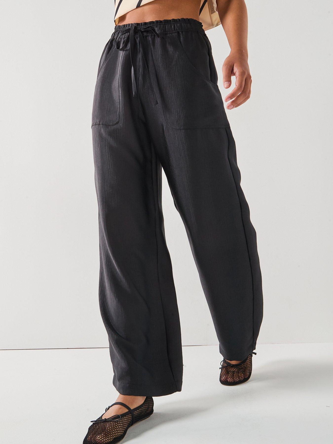 undefined Toma High Waist Straight Trousers - Black