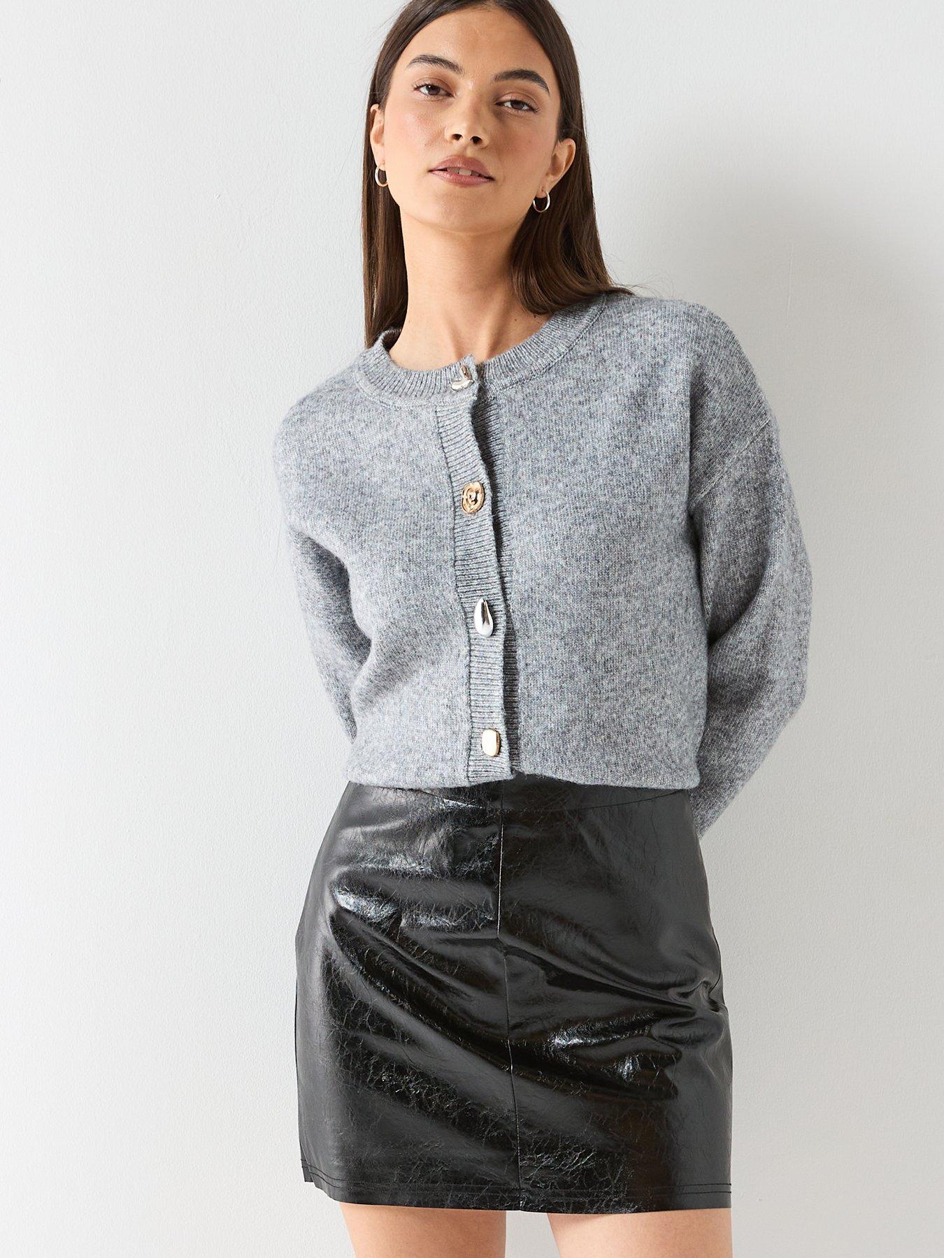  image of jdy-high-waisted-skirt-black