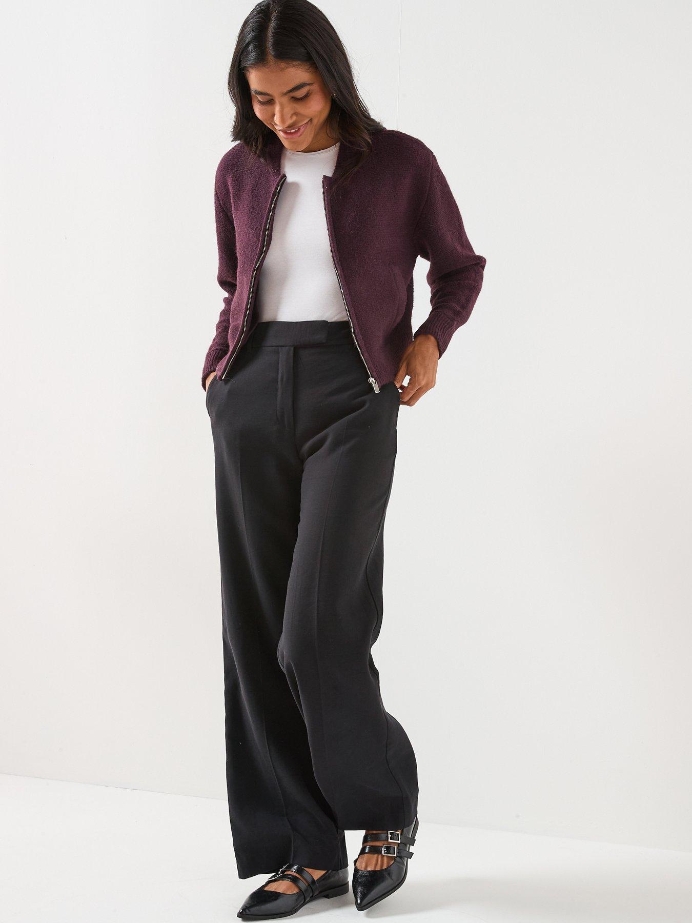 image of vero-moda-hanna-o-neck-zipper-cardigan-plum