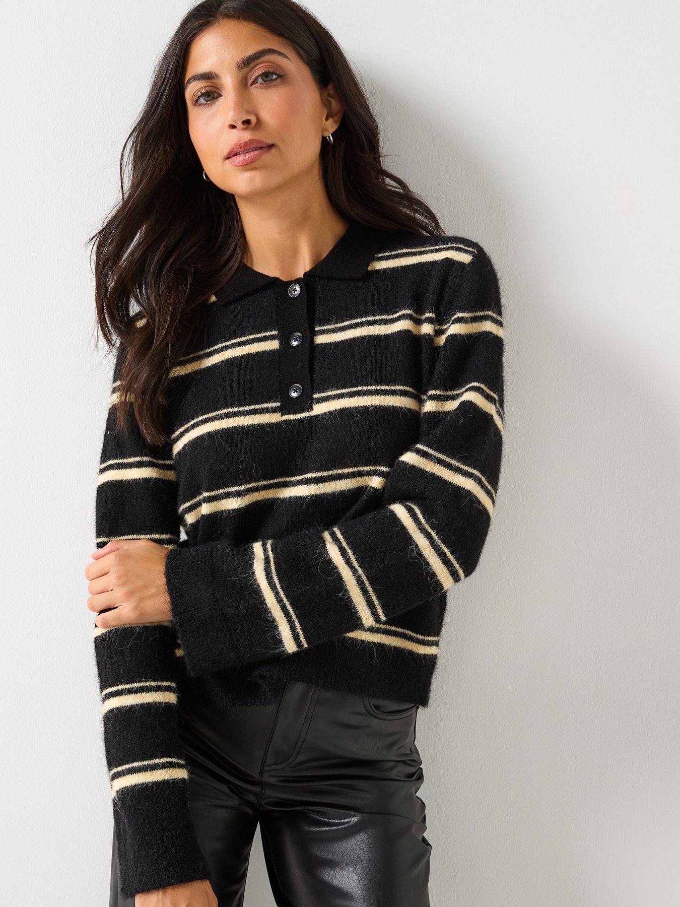 aware-tacey-long-sleeve-polo-knit-jumper-black