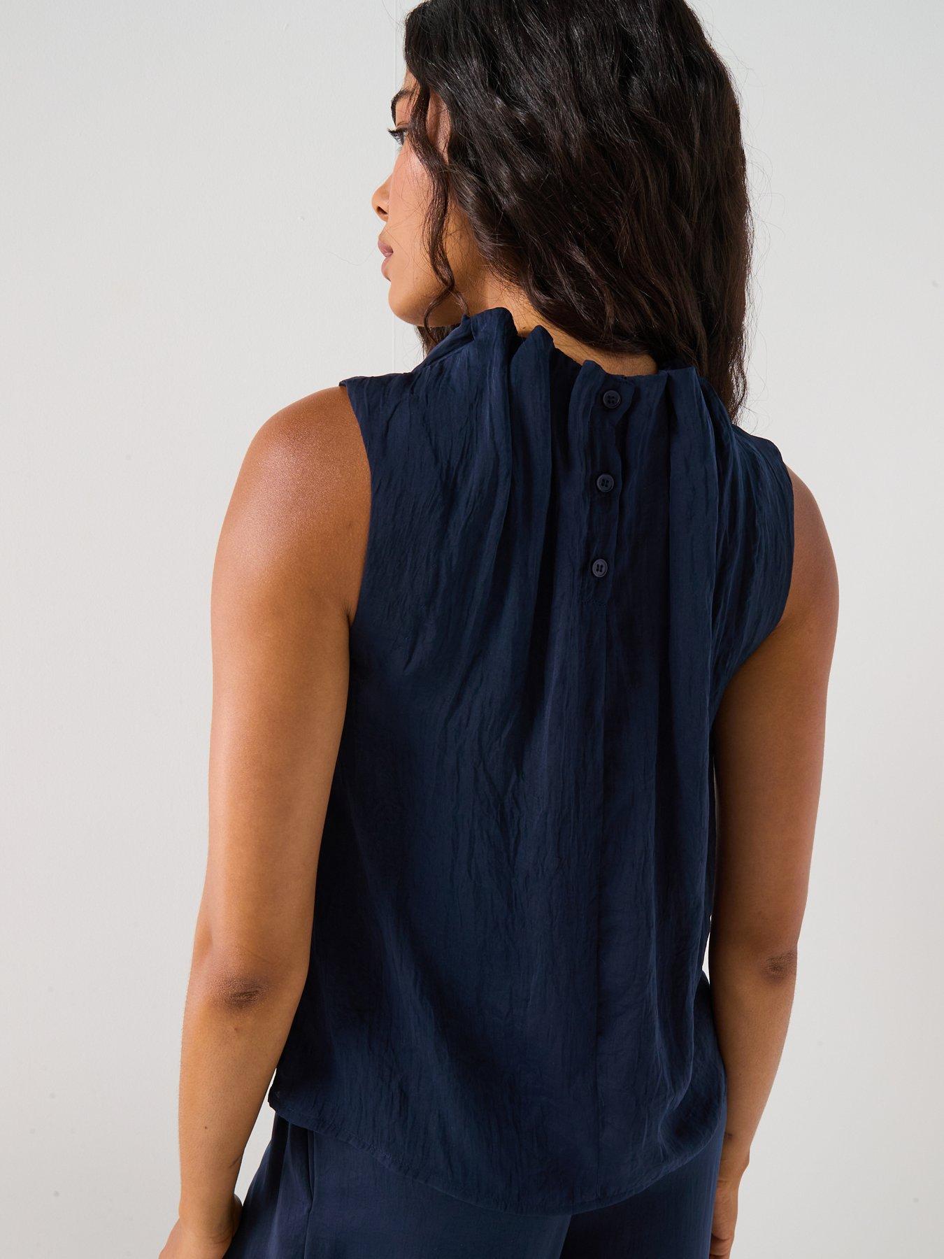 Image 2 of 6 of AWARE Shanna High Neck Top - Navy