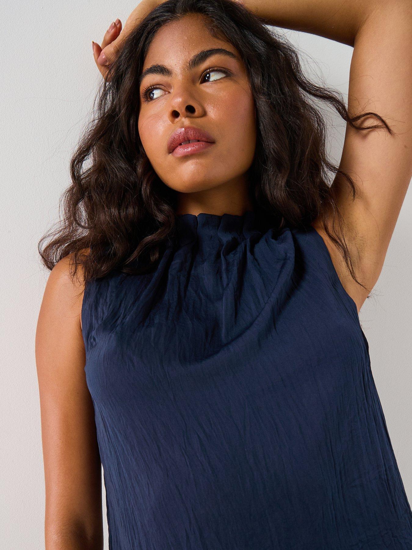 Image 4 of 6 of AWARE Shanna High Neck Top - Navy