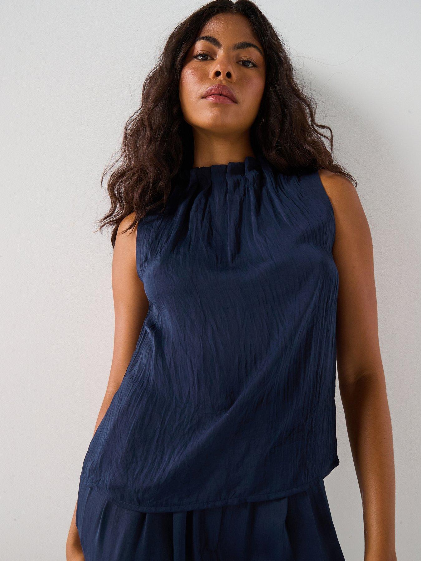 Image 6 of 6 of AWARE Shanna High Neck Top - Navy