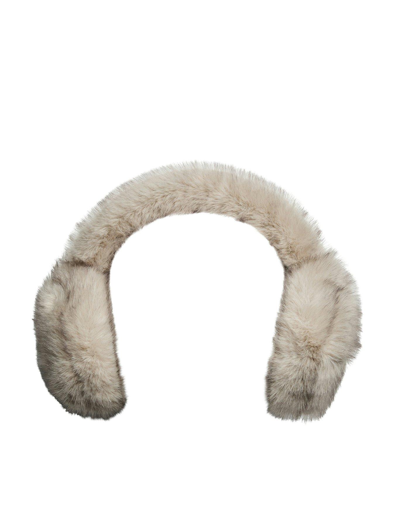  image of pieces-faux-fur-earmuffs-beige