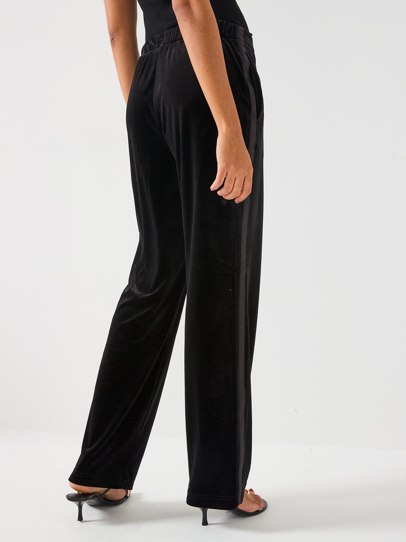 stillFront image of vero-moda-haven-high-waist-velvet-pants-black