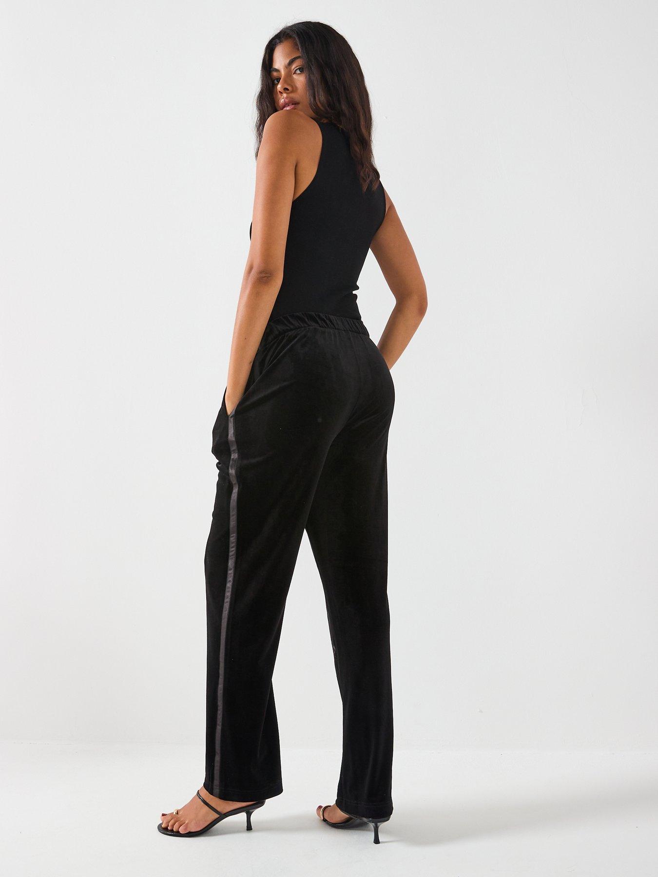  image of vero-moda-haven-high-waist-velvet-pants-black