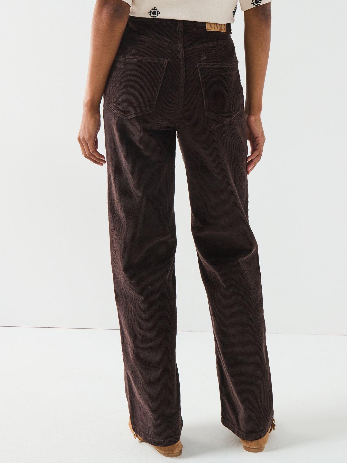 stillFront image of vero-moda-high-waist-wide-leg-corduroy-jeans-brown