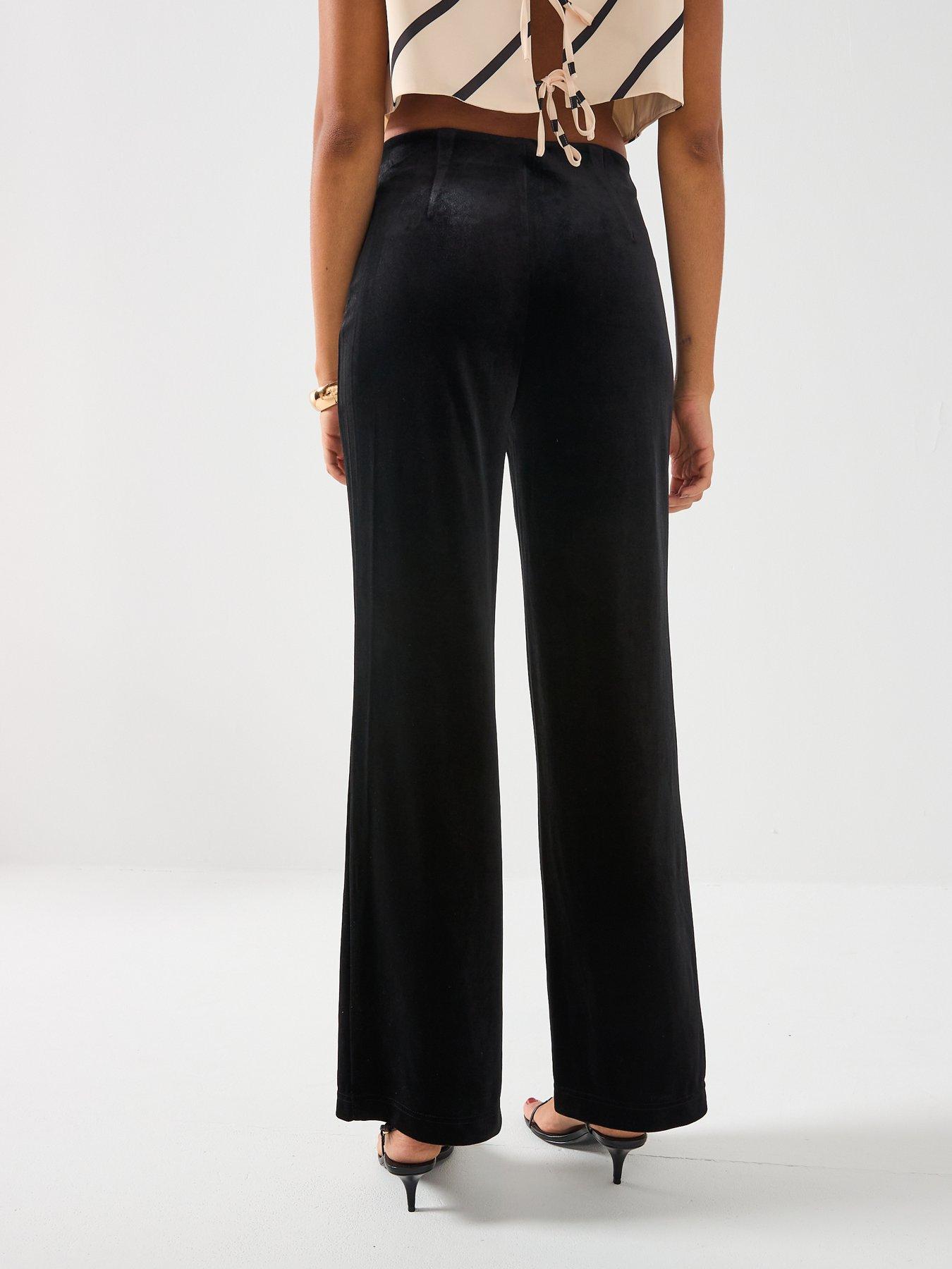  image of vero-moda-wide-leg-velvet-pant-black