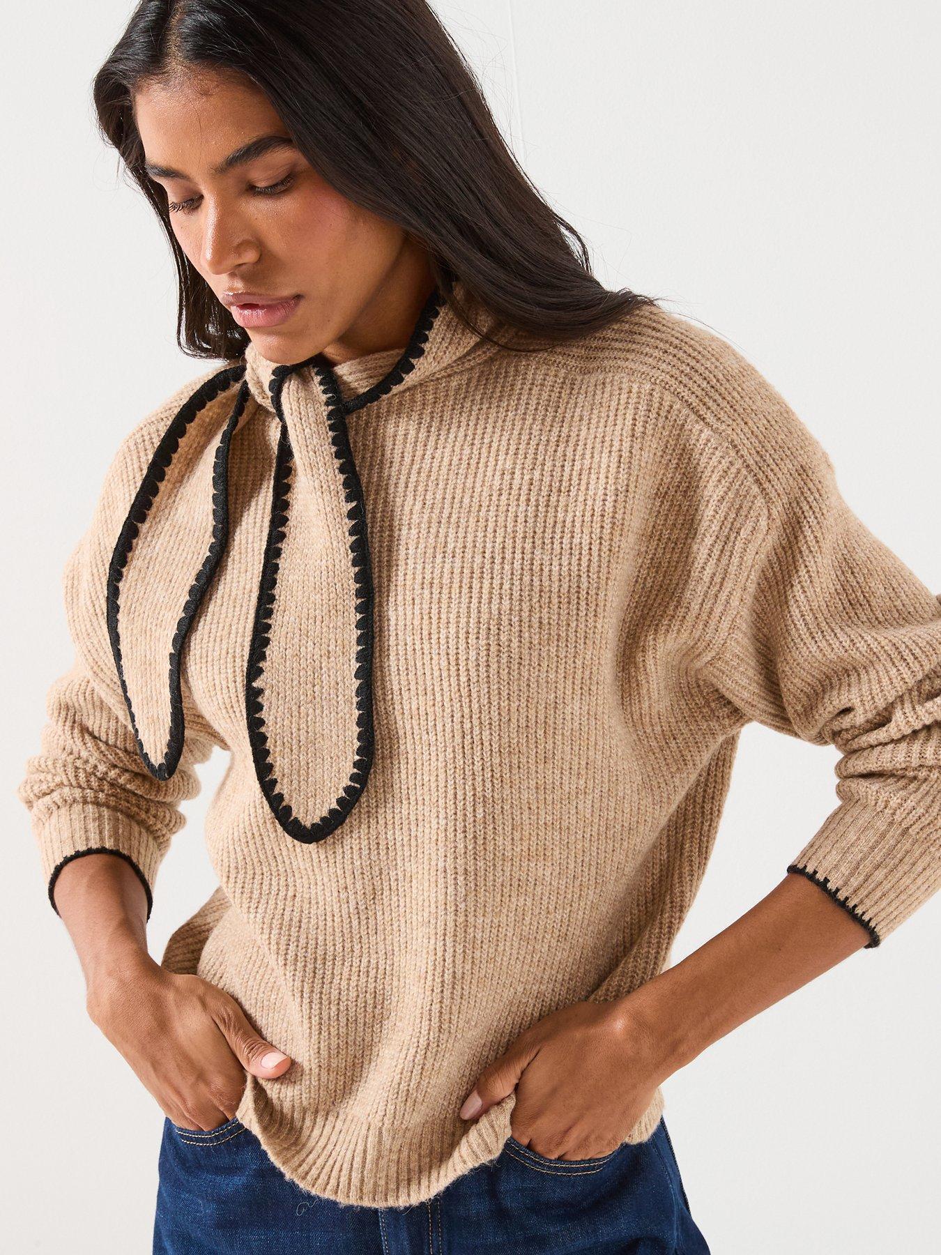 Vero Moda VMLARA O NECK - Maglione - black/birch/nero