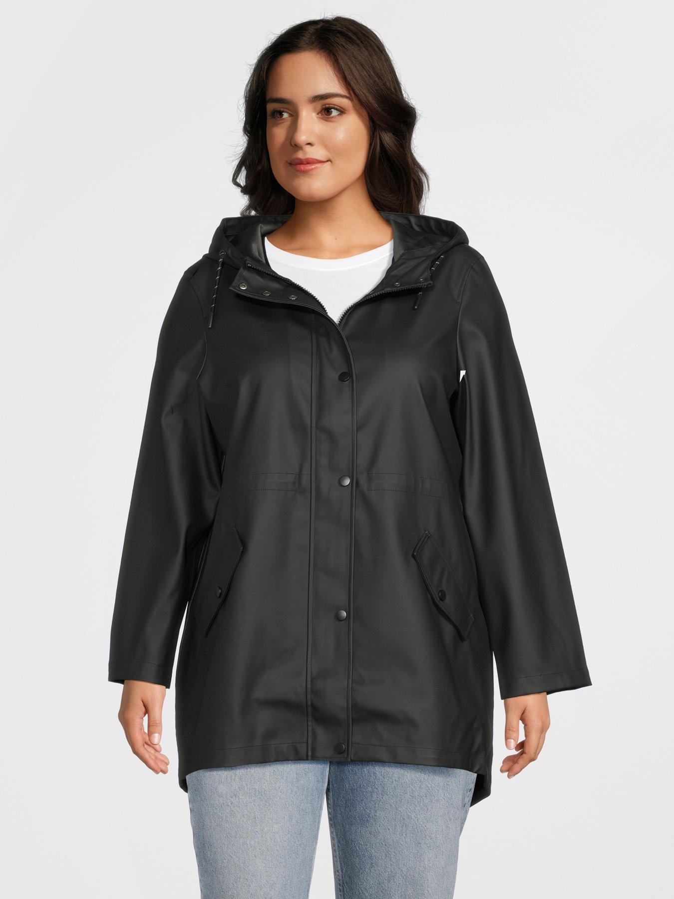 Image 1 of 5 of Vero Moda Curve Malou Coated Jacket - Black