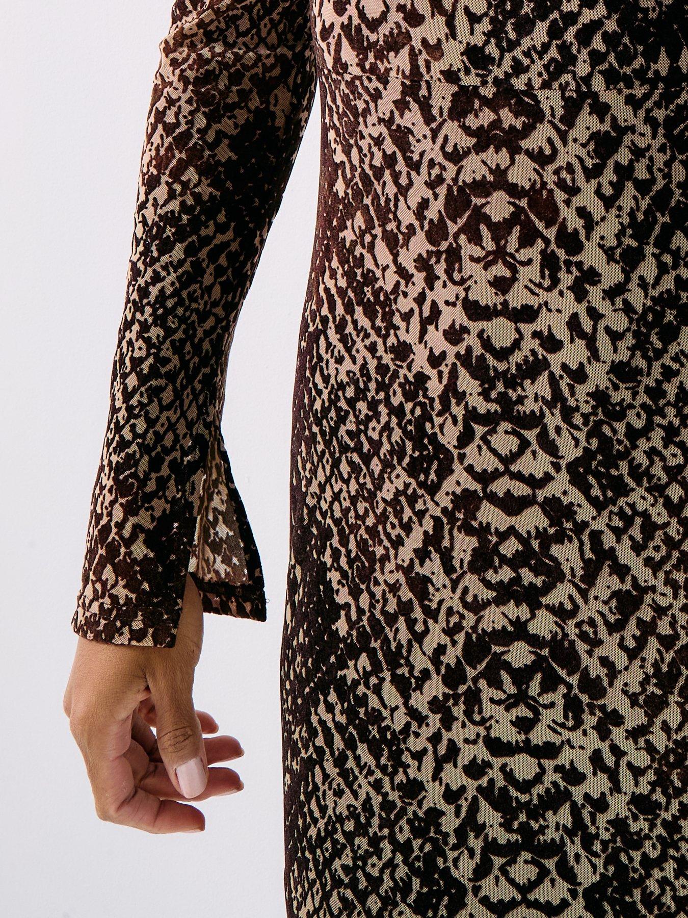  image of rouge-rousari-ls-maxi-dress-brown