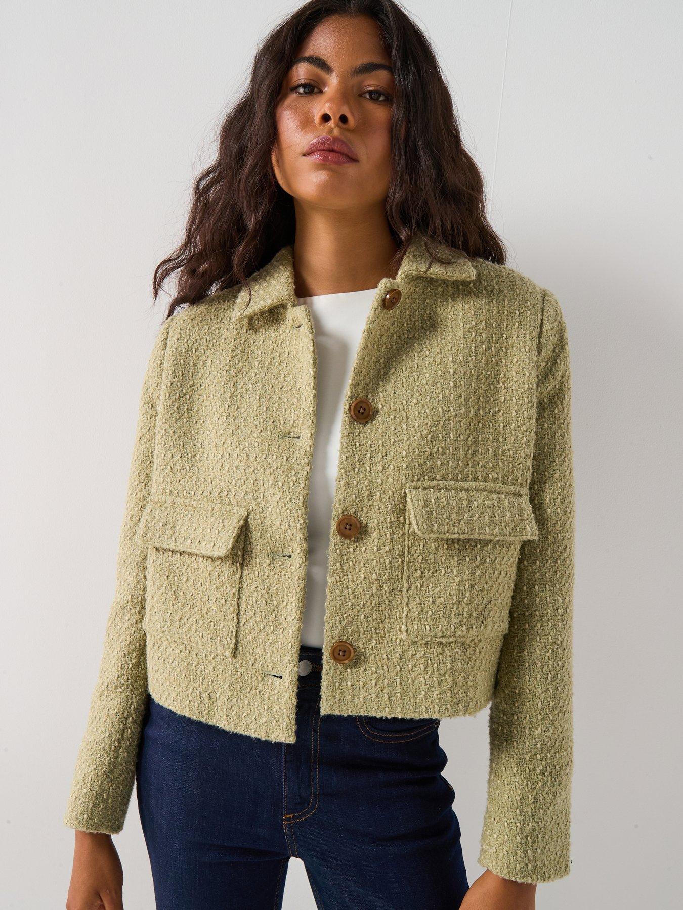 undefined Naoko Cropped Jacket - Green