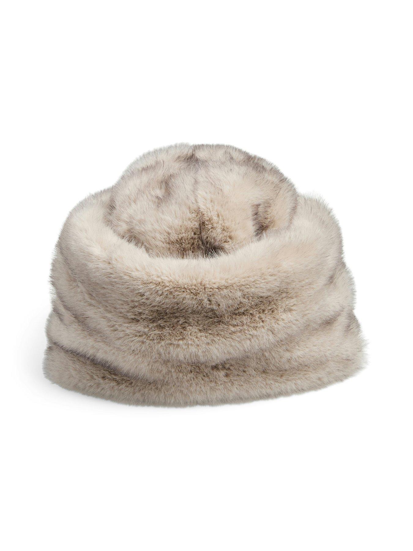 stillFront image of pieces-faux-fur-hat-beige