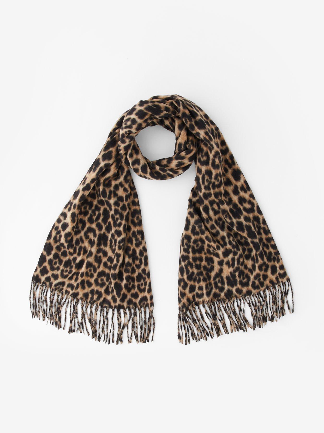 PIECES Animal Print Long Scarf - Leopard Print