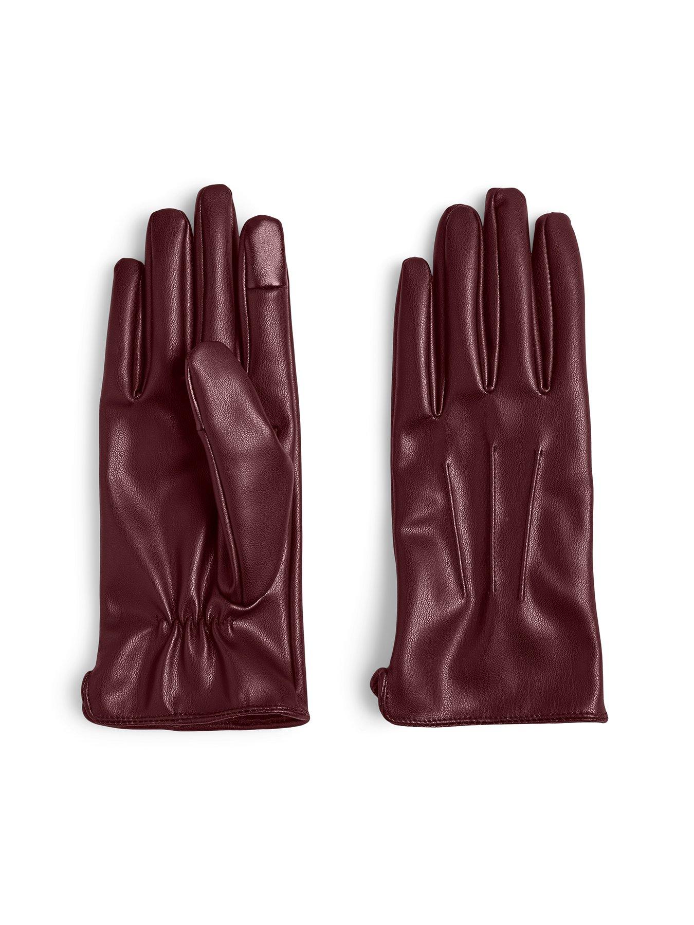 pieces-cellie-smart-gloves-dark-red