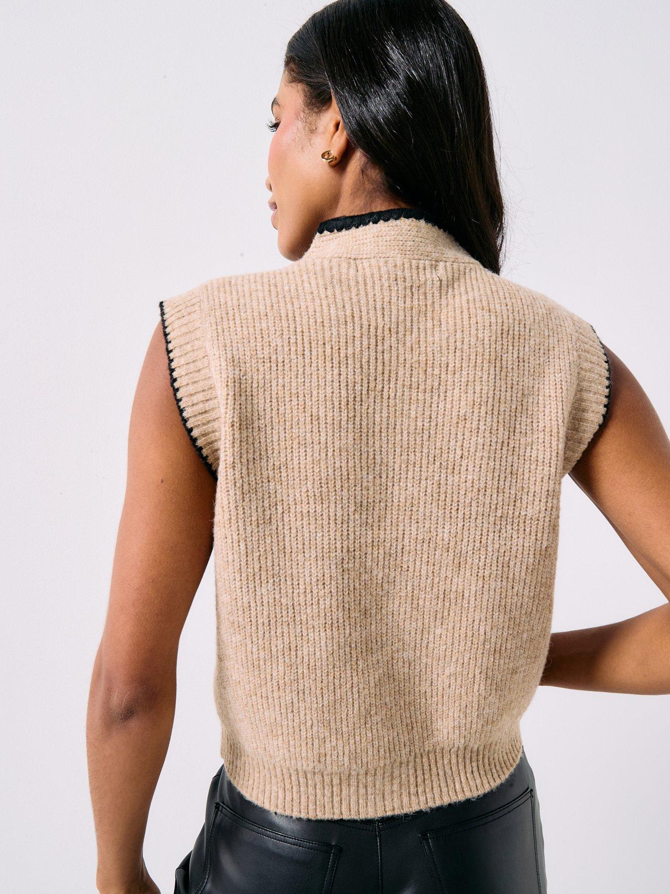 stillFront image of vero-moda-vmnapoli-knitted-sleeveless-cardigan-cream