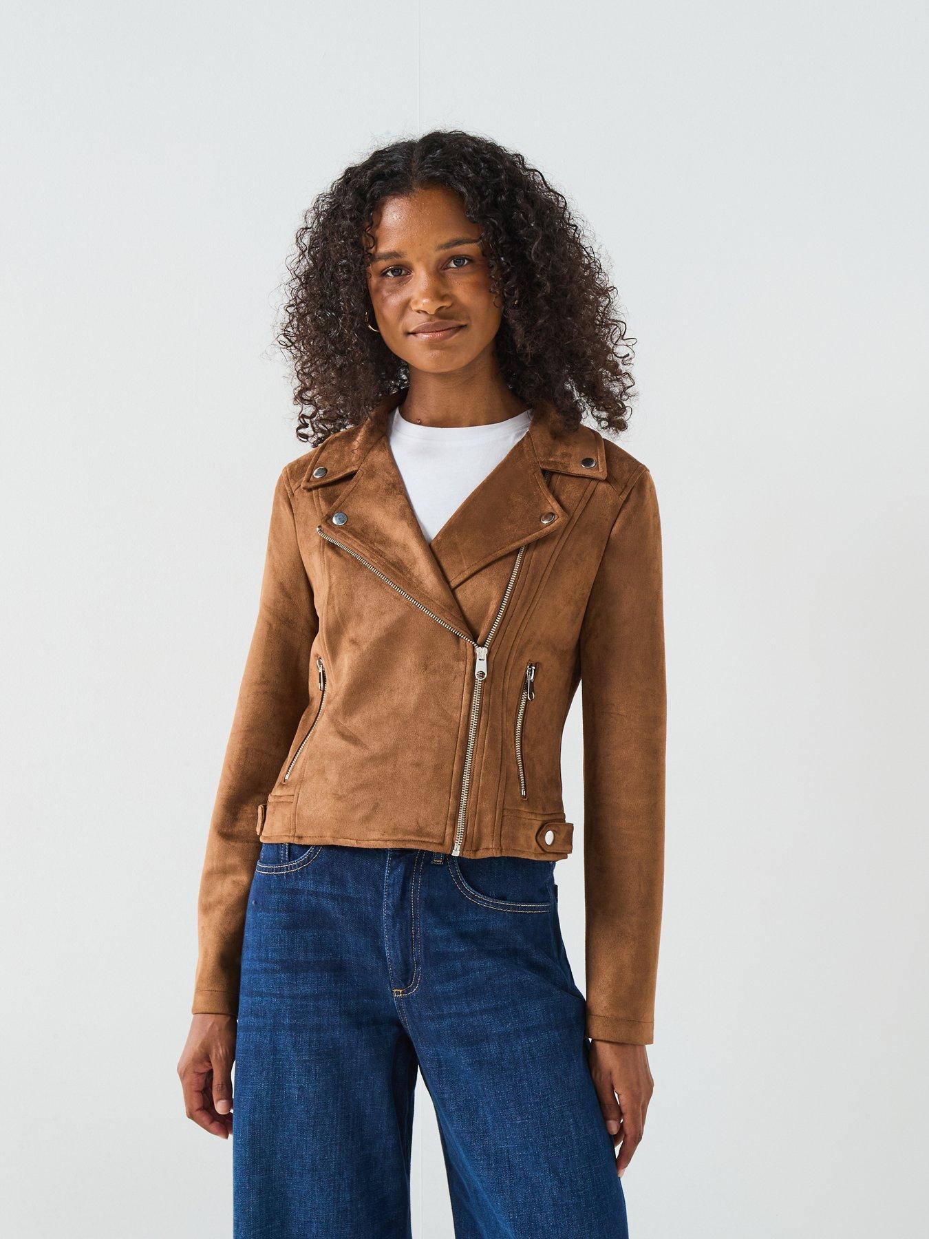 Vero Moda Jose Short Faux Suede Jacket Brown Littlewoods