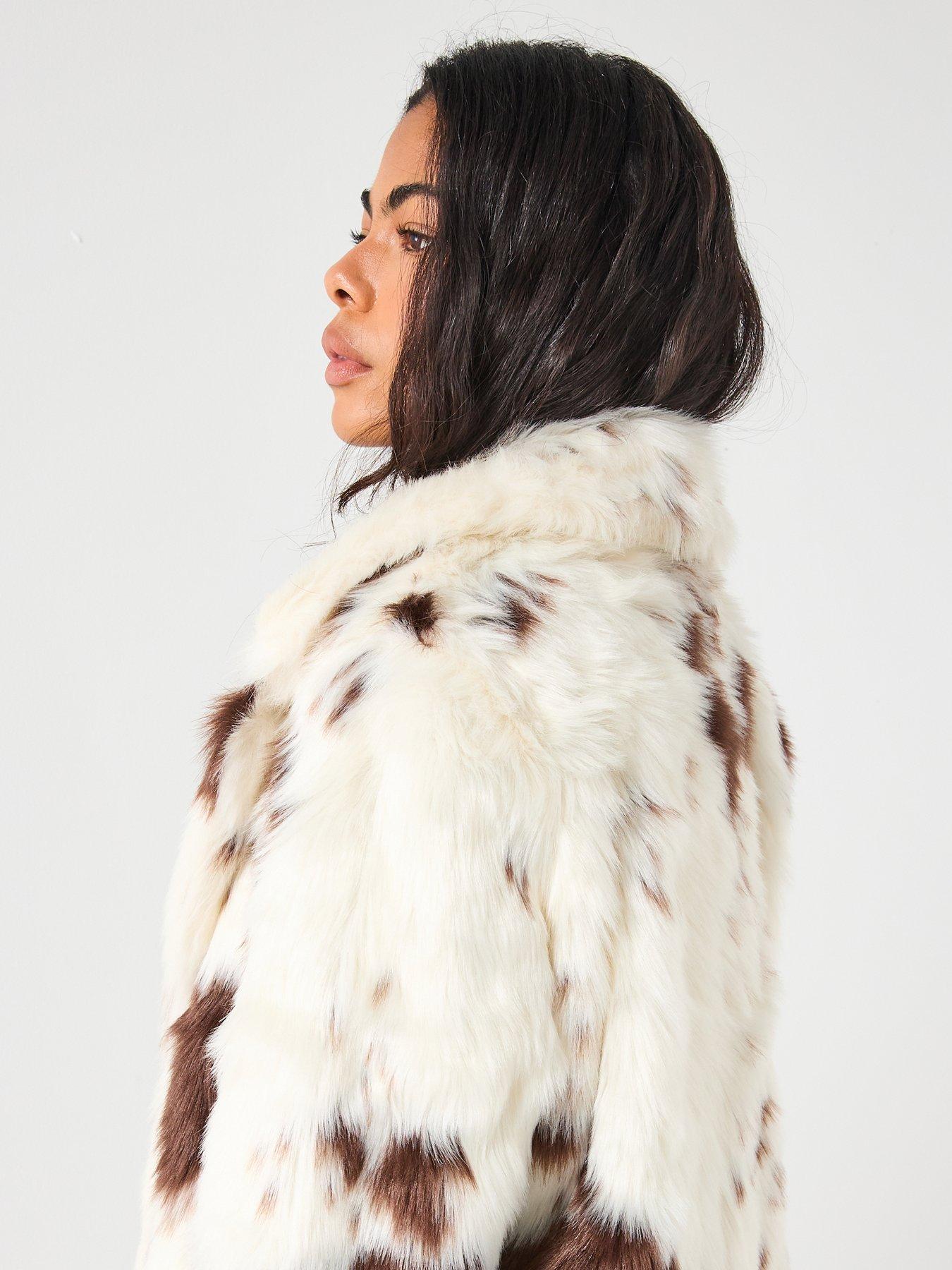  image of vero-moda-faux-fur-cow-print-coat-print