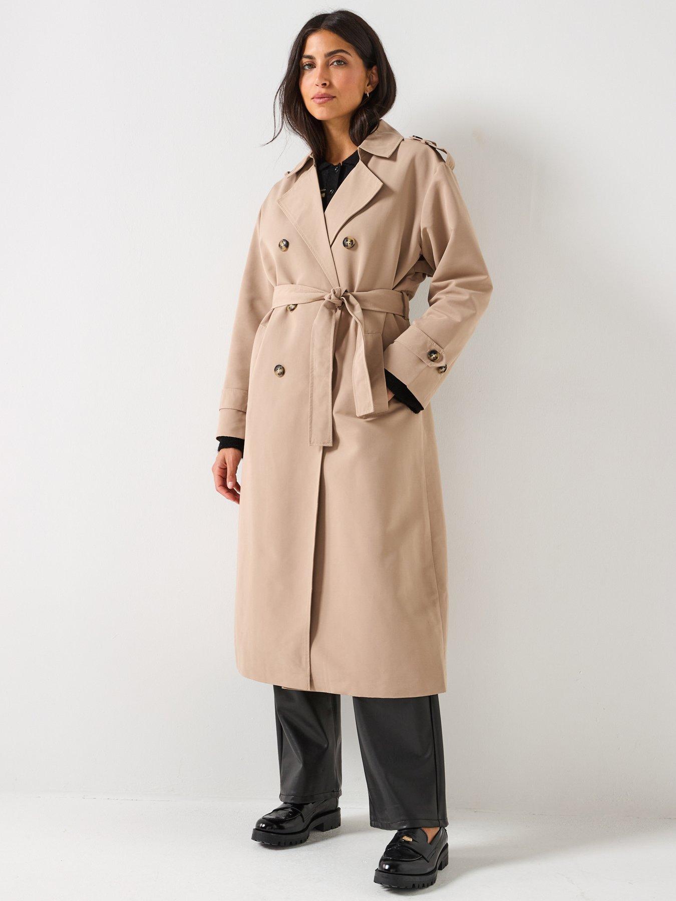Vero Moda Chloe Long Trench Coat - Beige