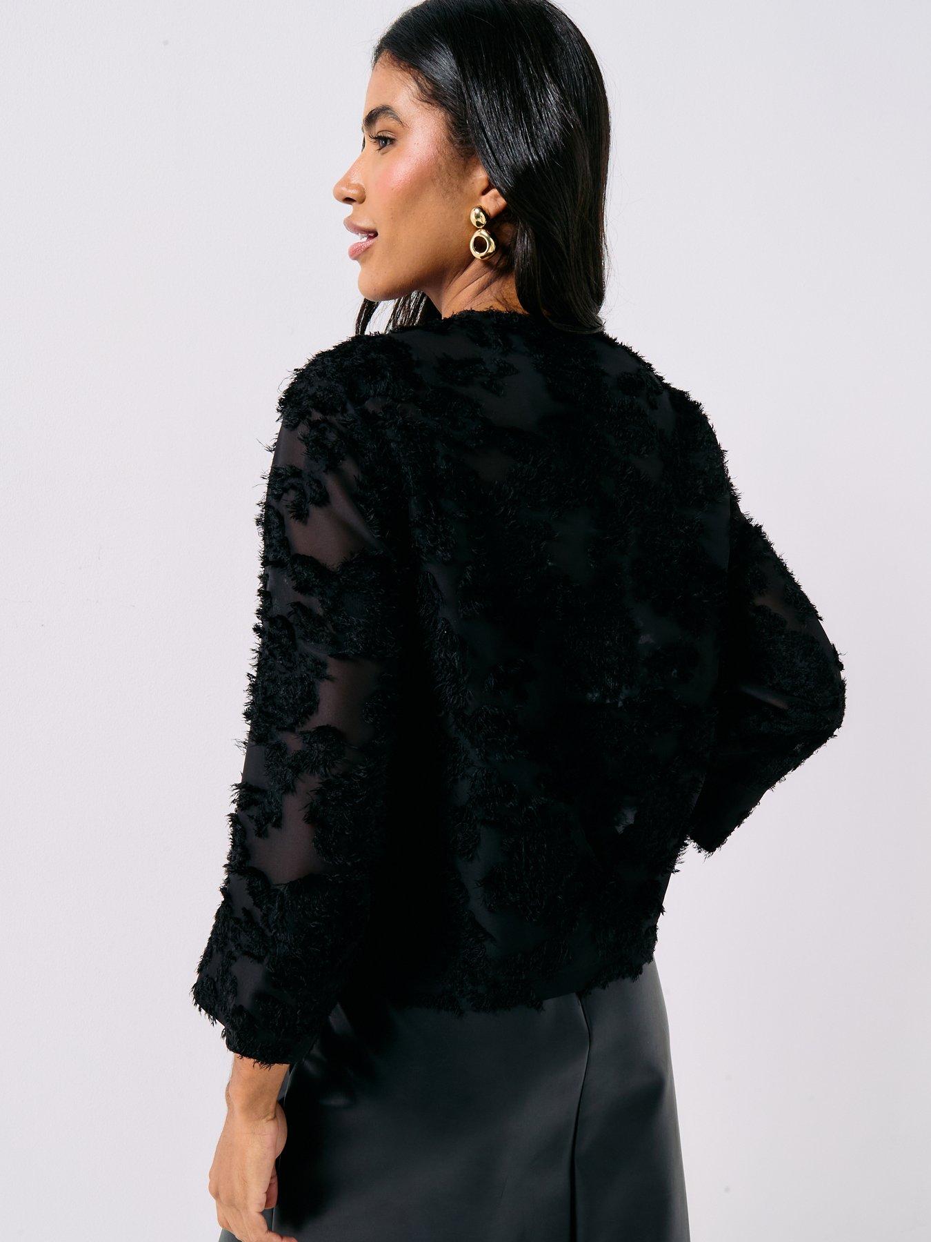  image of jdy-maia-half-placket-top-black