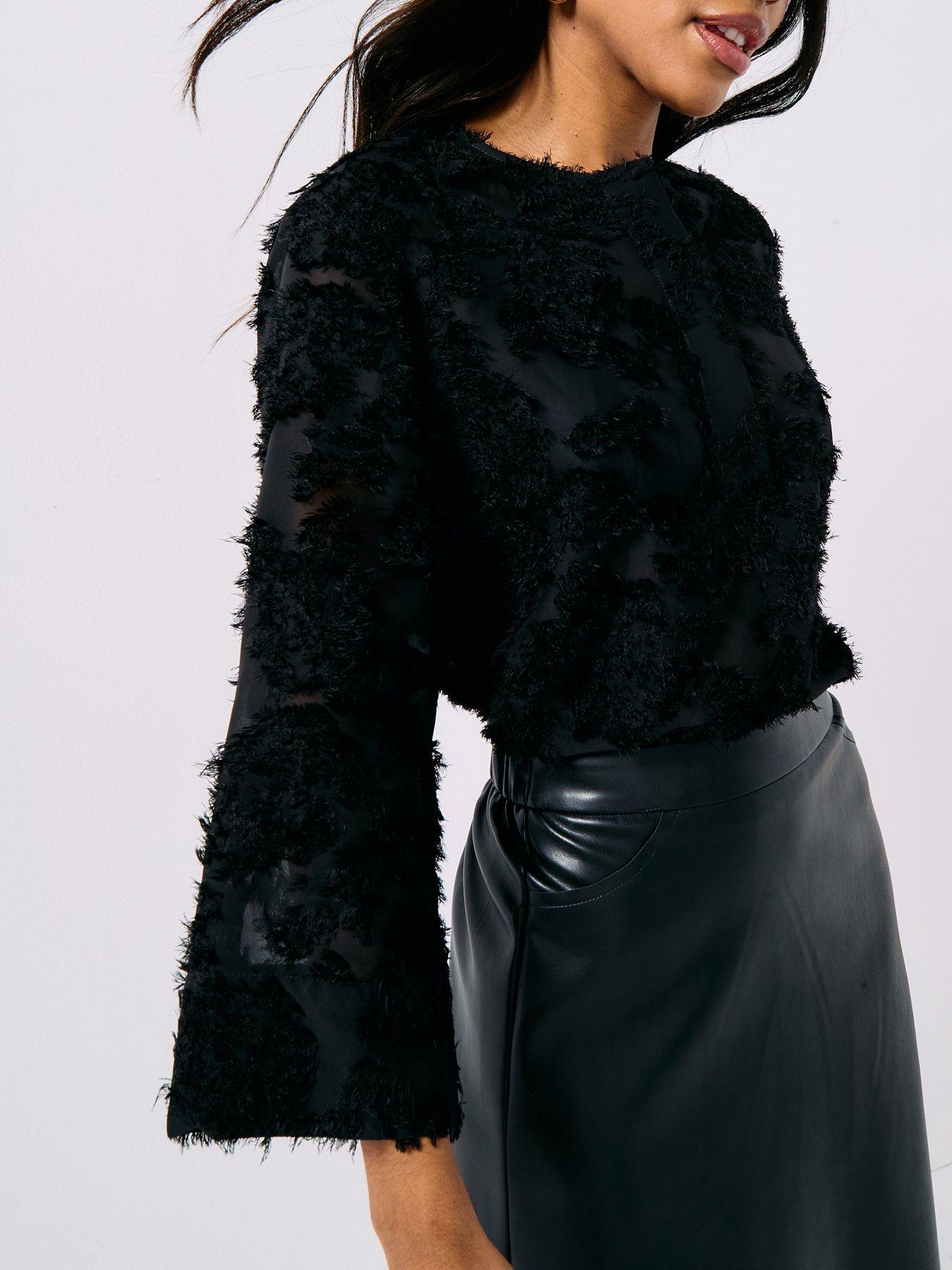  image of jdy-maia-half-placket-top-black