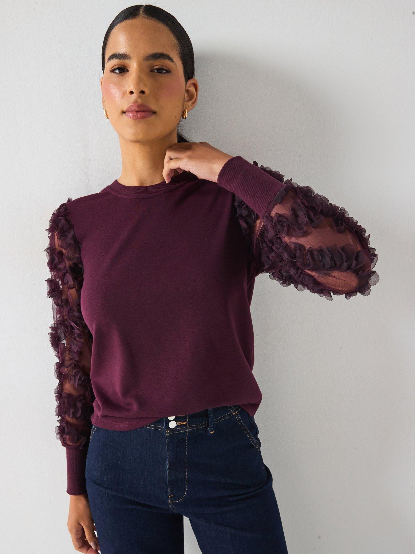 Image 1 of 6 of JDY Fairview Long Sleeve Jersey Jumper - Purple