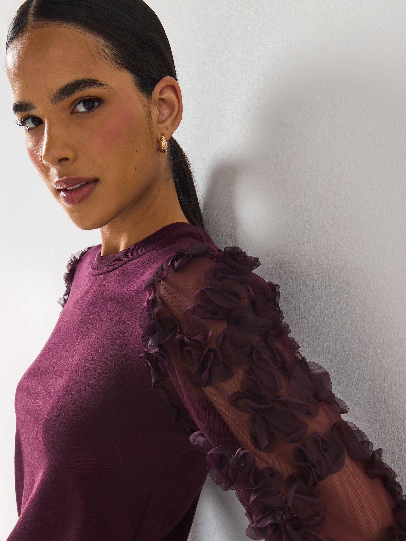 Image 4 of 6 of JDY Fairview Long Sleeve Jersey Jumper - Purple