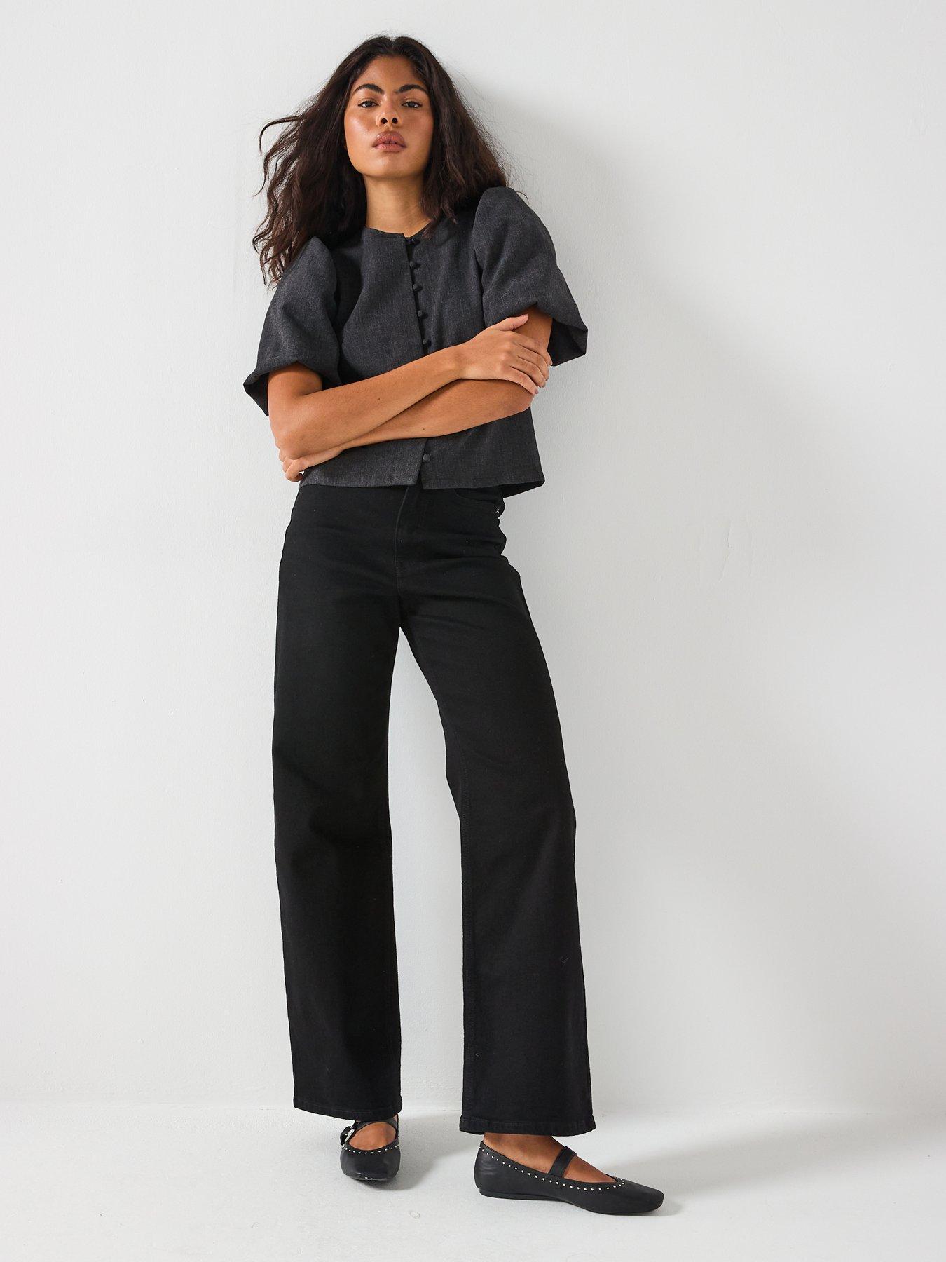  image of vero-moda-vera-moda-puff-sleeve-top-grey