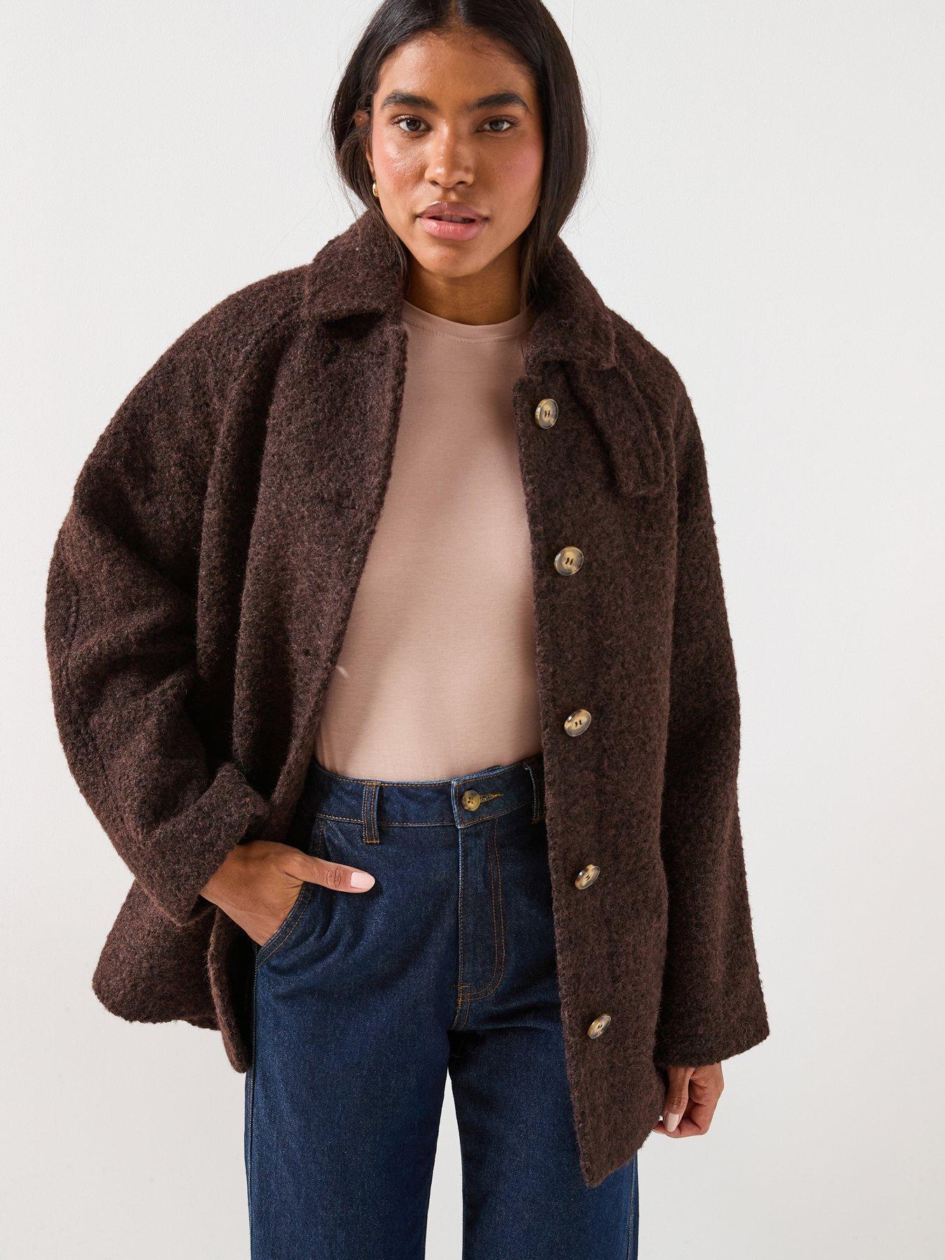 JDY Nevada Boucle Belt Coat - Brown