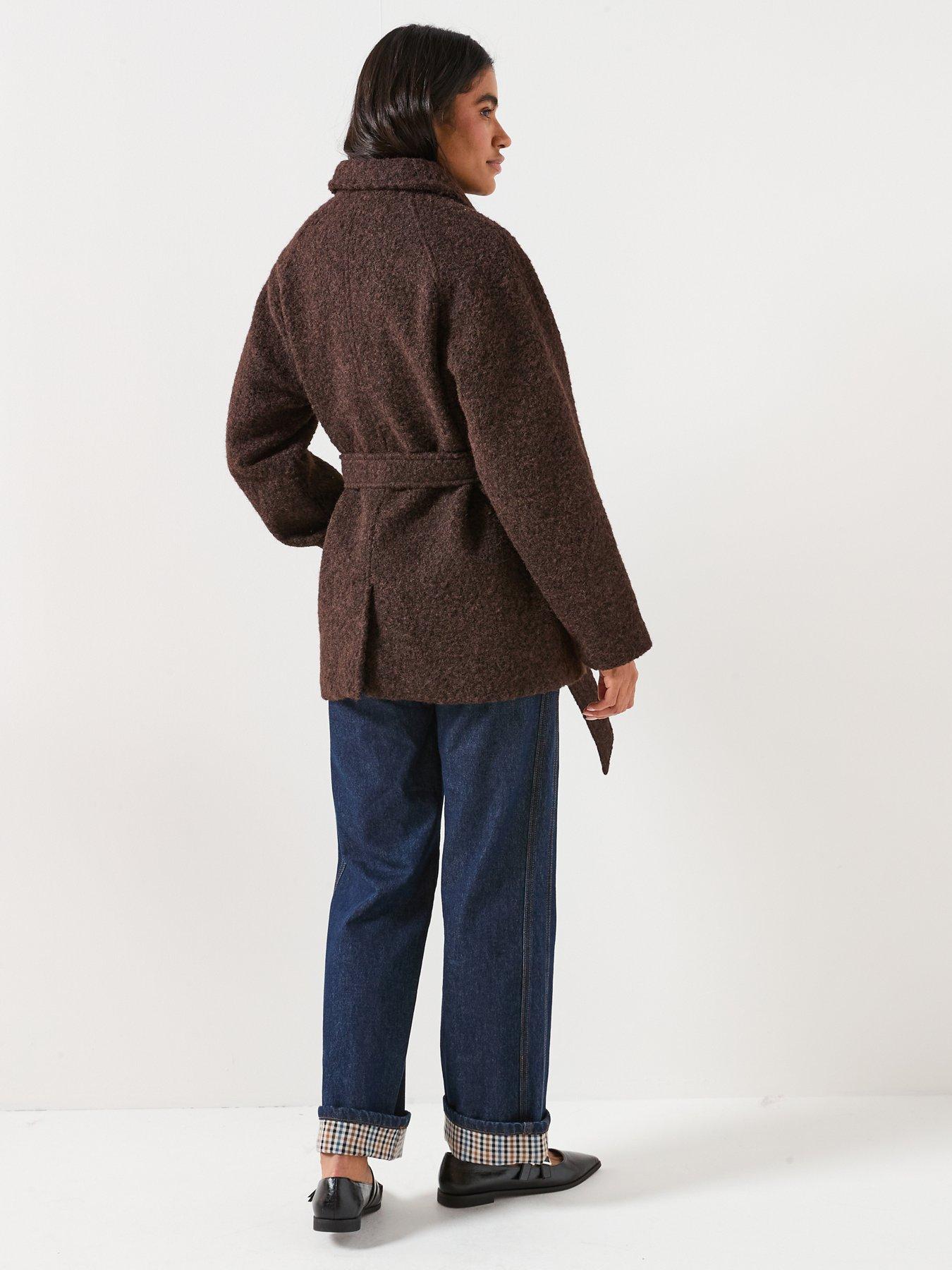  image of jdy-nevada-boucle-belt-coat-brown